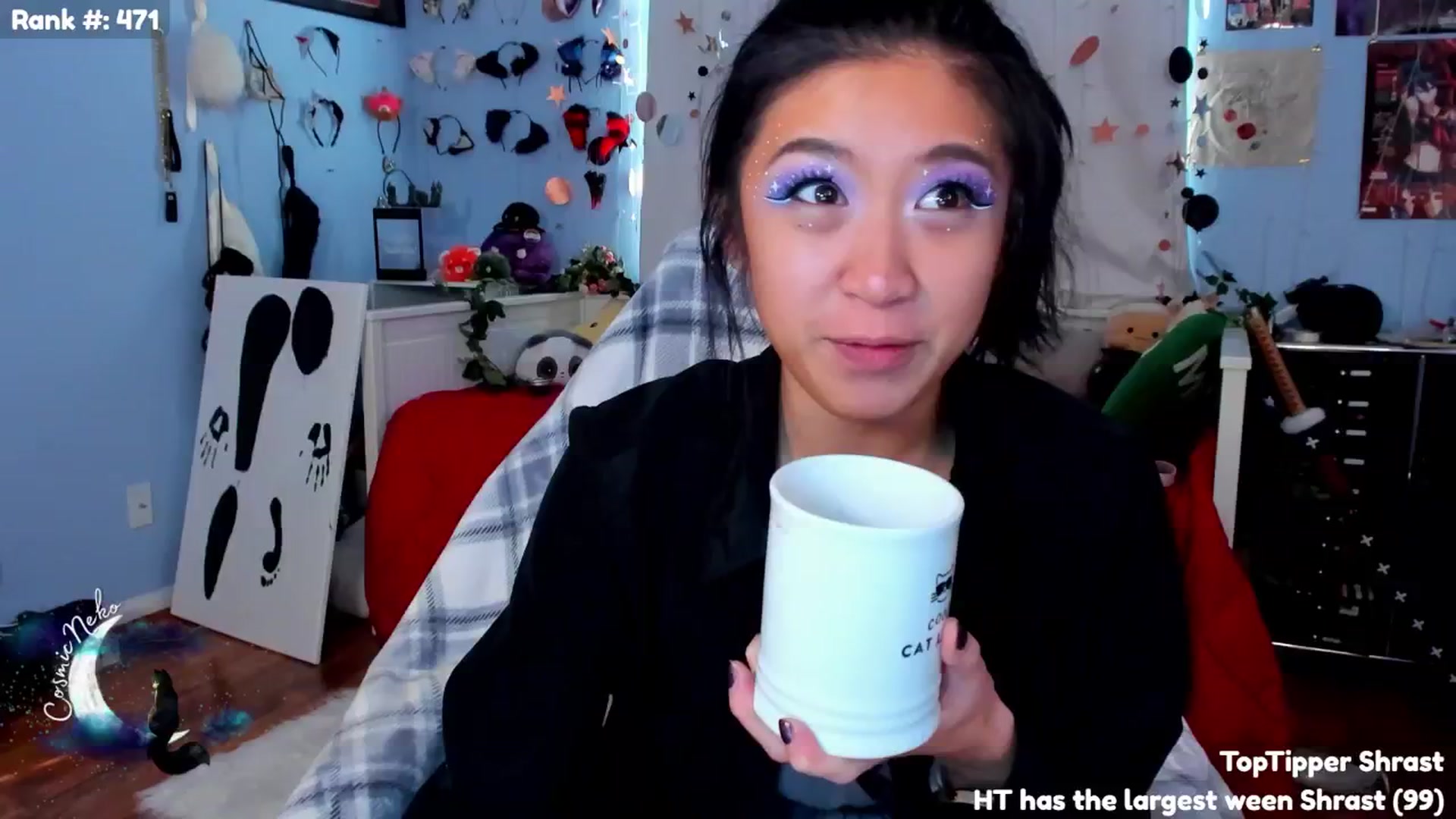Gallery image thumbnail from CosmicNeko's myfreecams stream on, 07/01/2024, 17:50 image 1 of 20