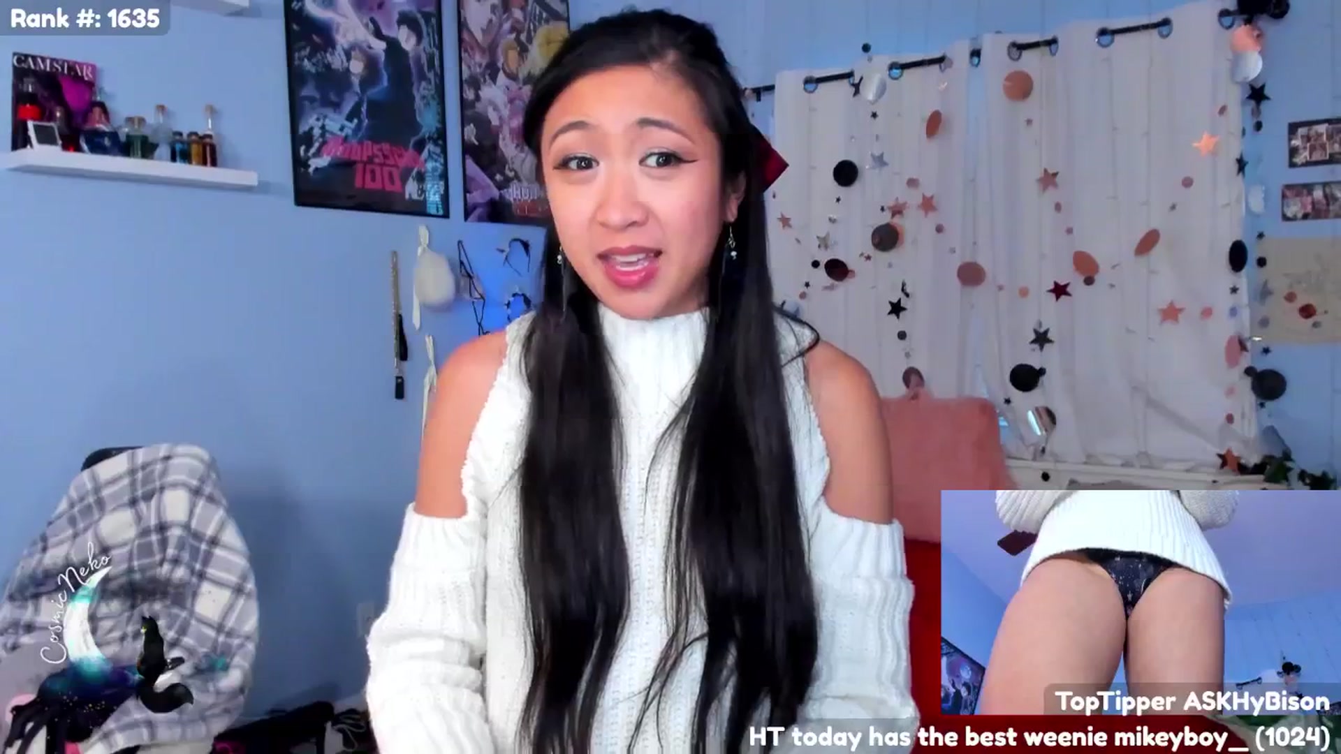 Gallery image thumbnail from CosmicNeko's myfreecams stream on, 12/05/2024, 24:28 image 10 of 20