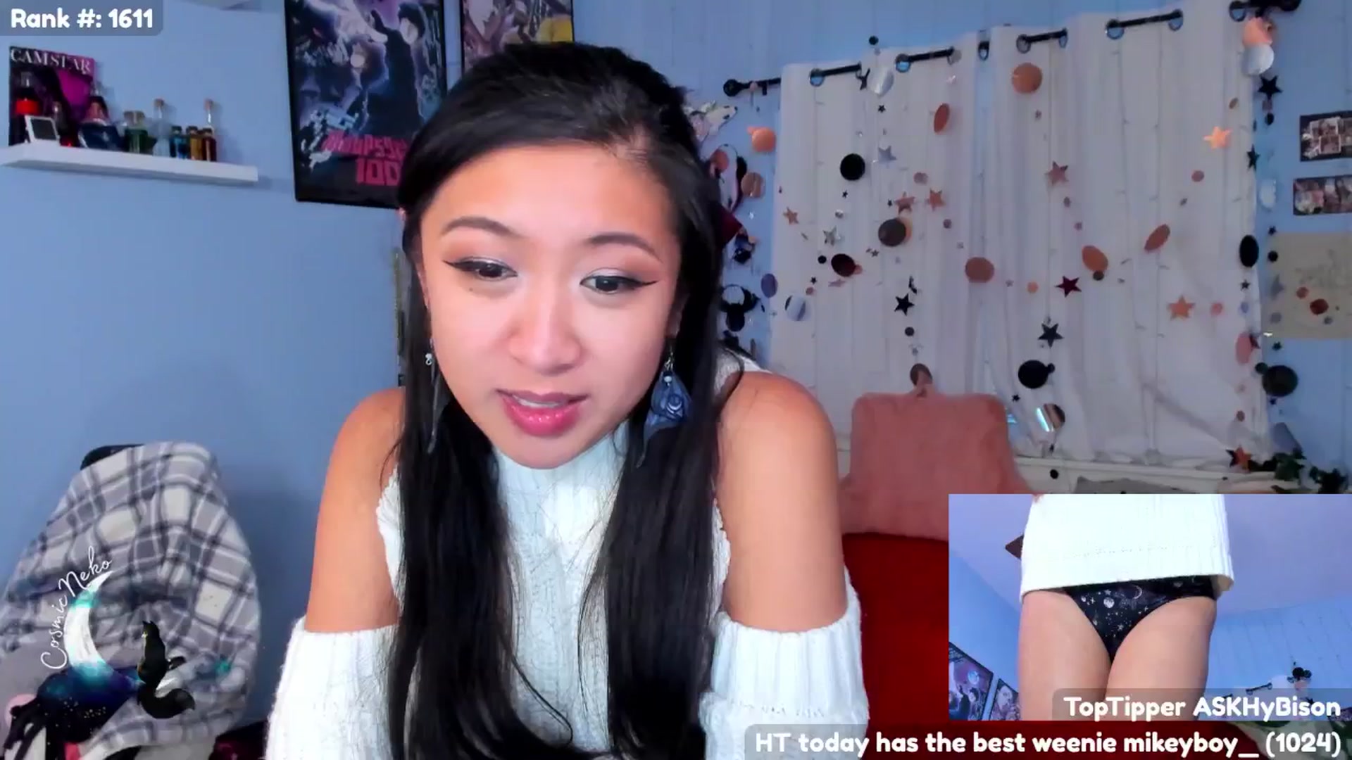 Gallery image thumbnail from CosmicNeko's myfreecams stream on, 12/05/2024, 24:28 image 12 of 20