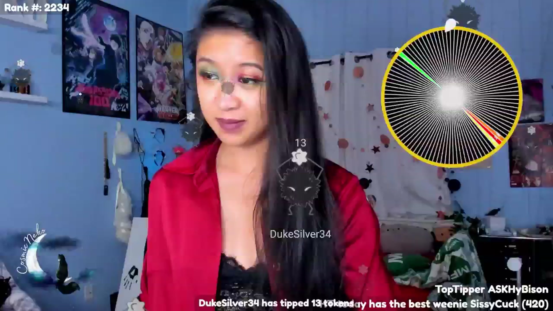 Gallery image thumbnail from CosmicNeko's myfreecams stream on, 12/15/2024, 09:00 image 1 of 20
