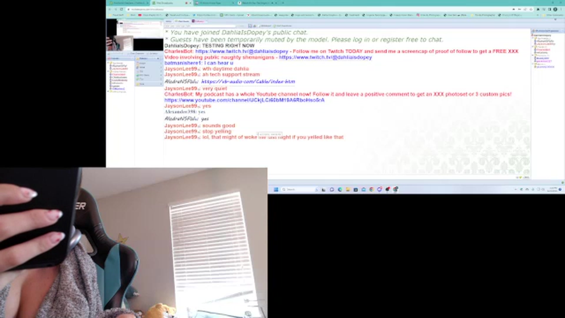 Gallery image thumbnail from DahliaIsDopey's myfreecams stream on, 06/22/2023, 18:00 image 9 of 20