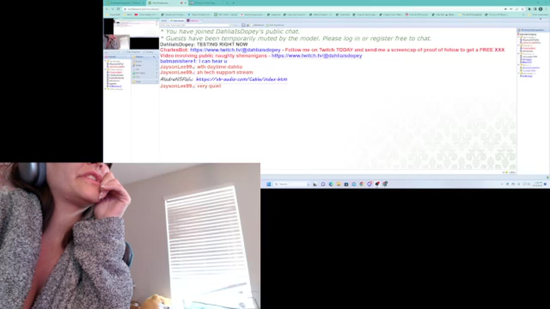 Gallery image thumbnail from DahliaIsDopey's myfreecams stream on, 06/22/2023, 18:00 image 6 of 20