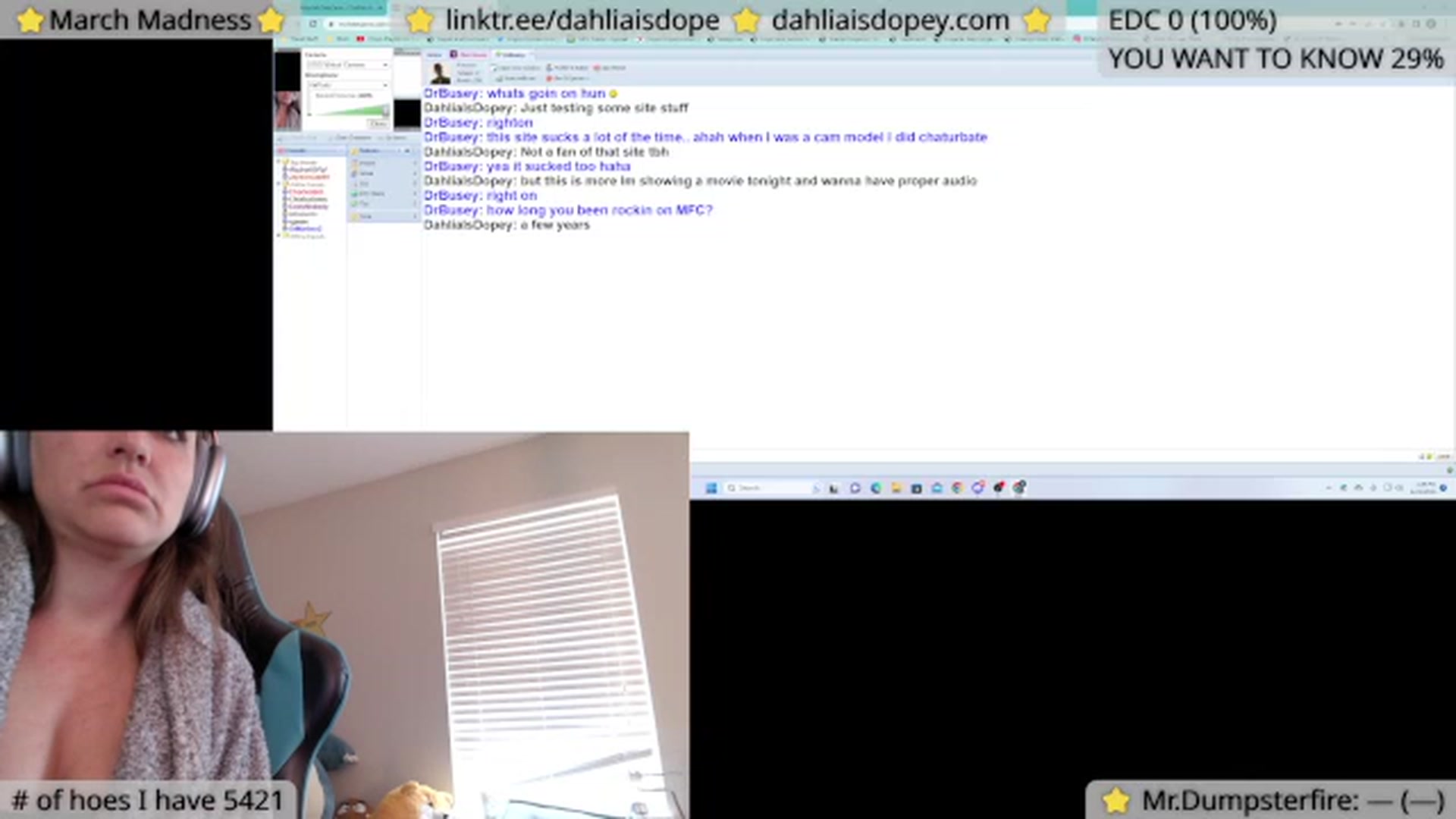Gallery image thumbnail from DahliaIsDopey's myfreecams stream on, 06/22/2023, 18:00 image 3 of 20