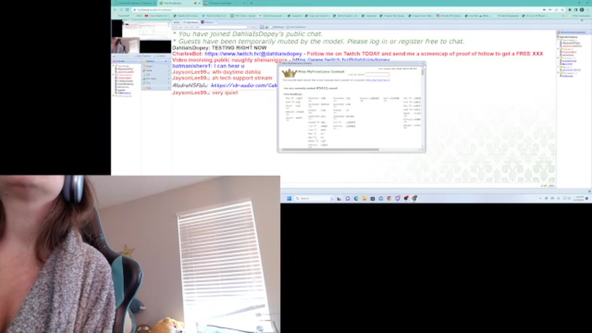 Gallery image thumbnail from DahliaIsDopey's myfreecams stream on, 06/22/2023, 18:00 image 5 of 20