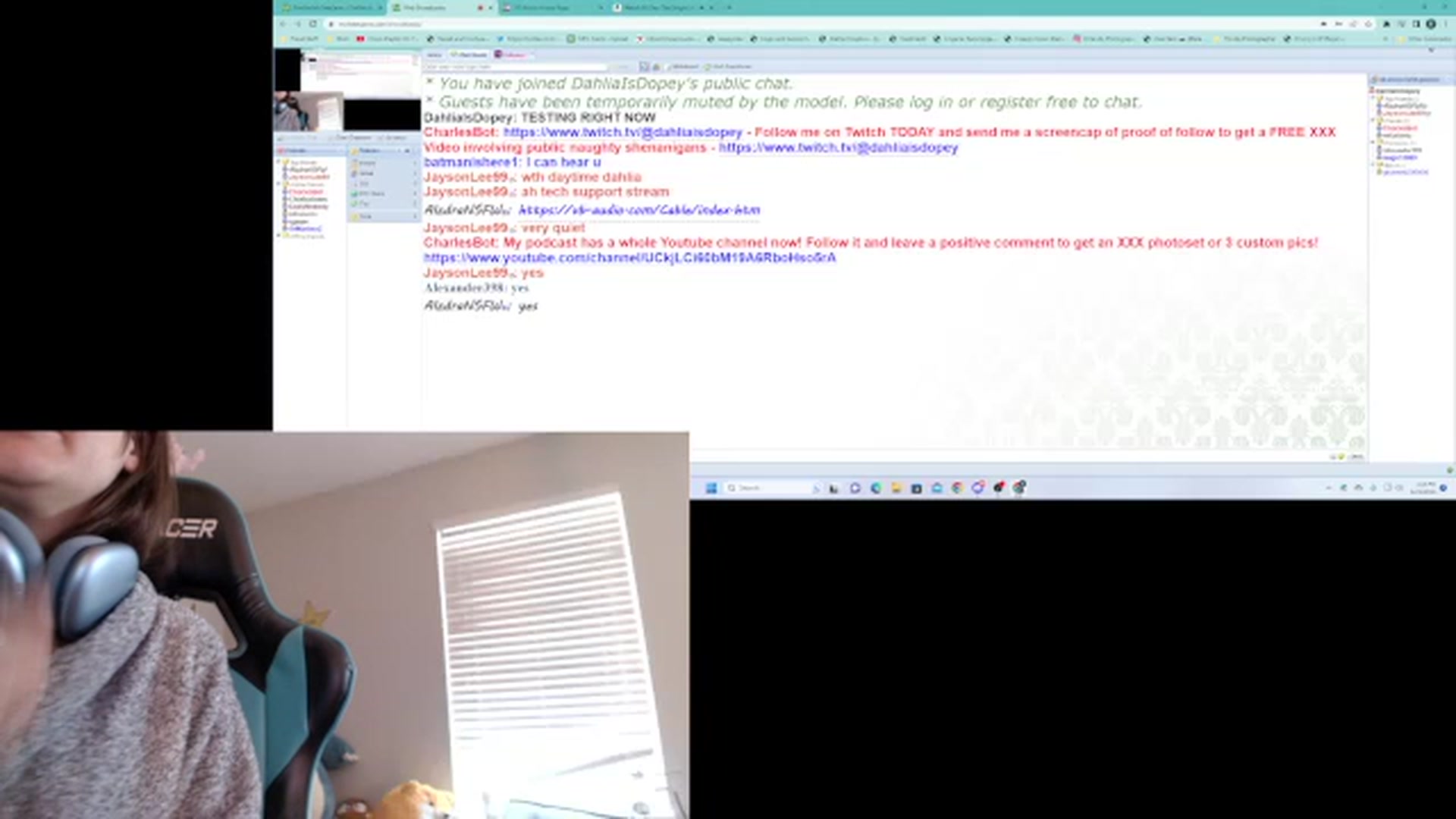 Gallery image thumbnail from DahliaIsDopey's myfreecams stream on, 06/22/2023, 18:00 image 8 of 20