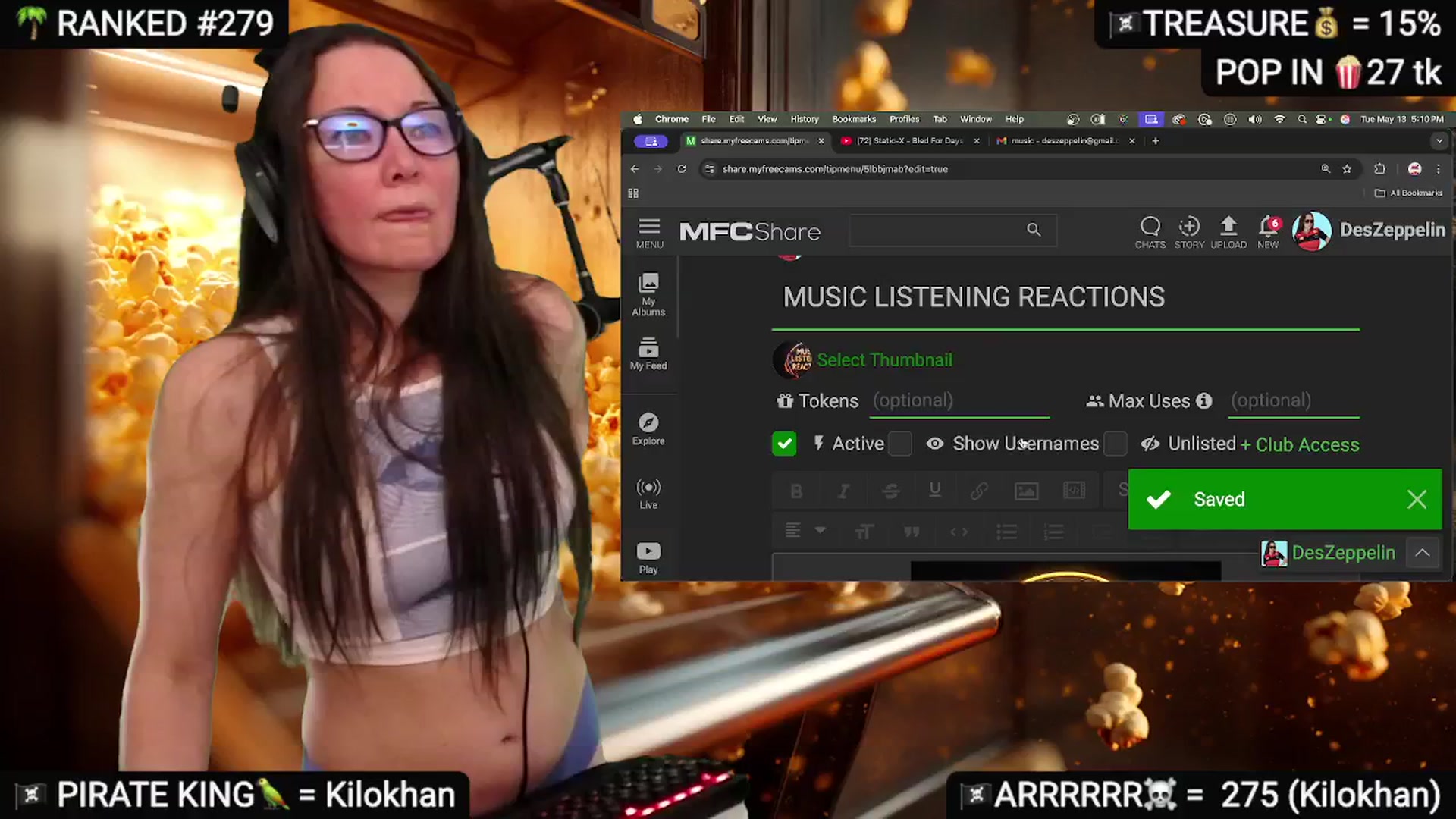 Gallery image thumbnail from DesZeppelin's myfreecams stream on, 05/14/2025, 24:45 image 5 of 20
