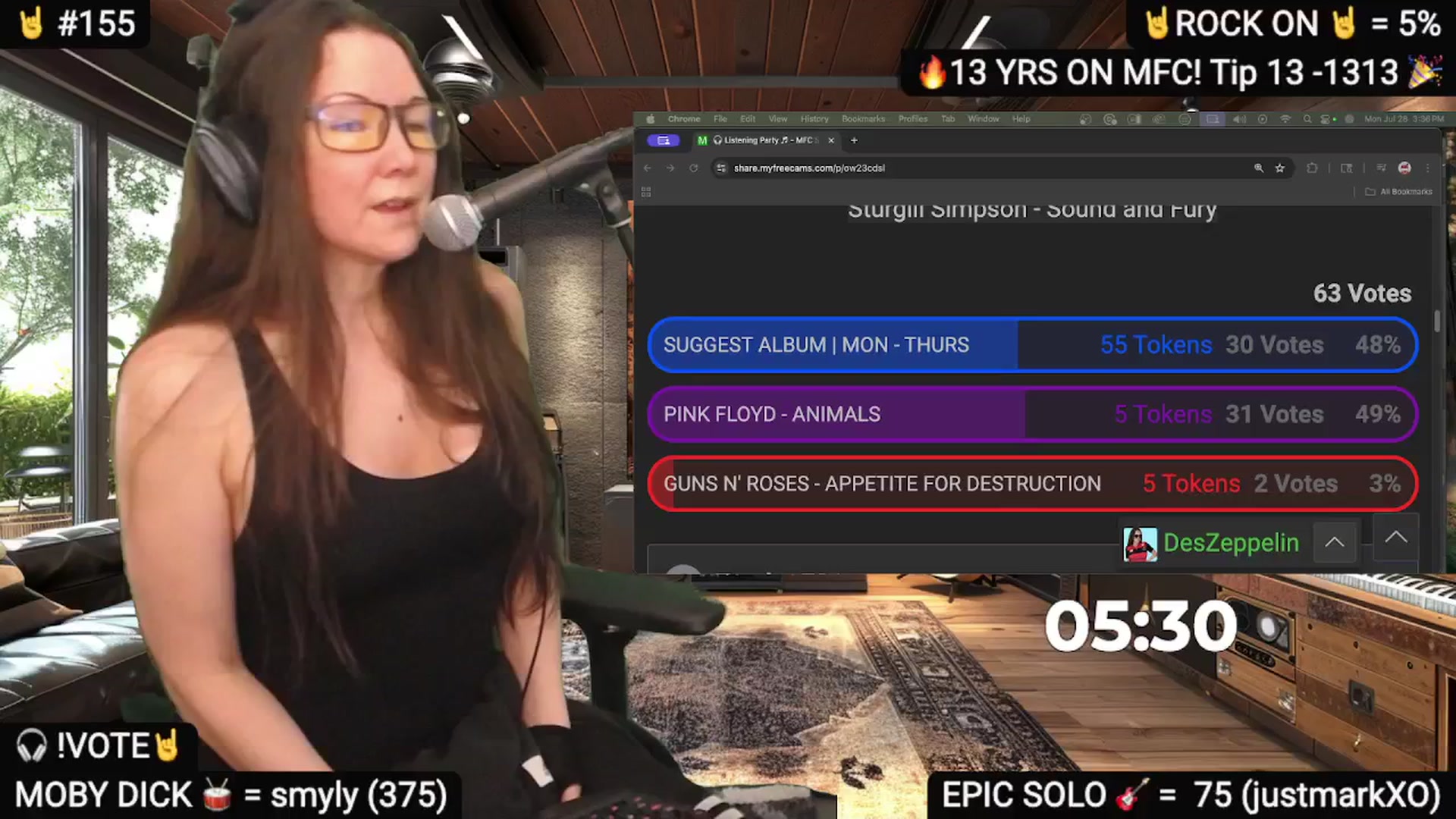 Gallery image thumbnail from DesZeppelin's myfreecams stream on, 07/29/2025, 01:05 image 9 of 20