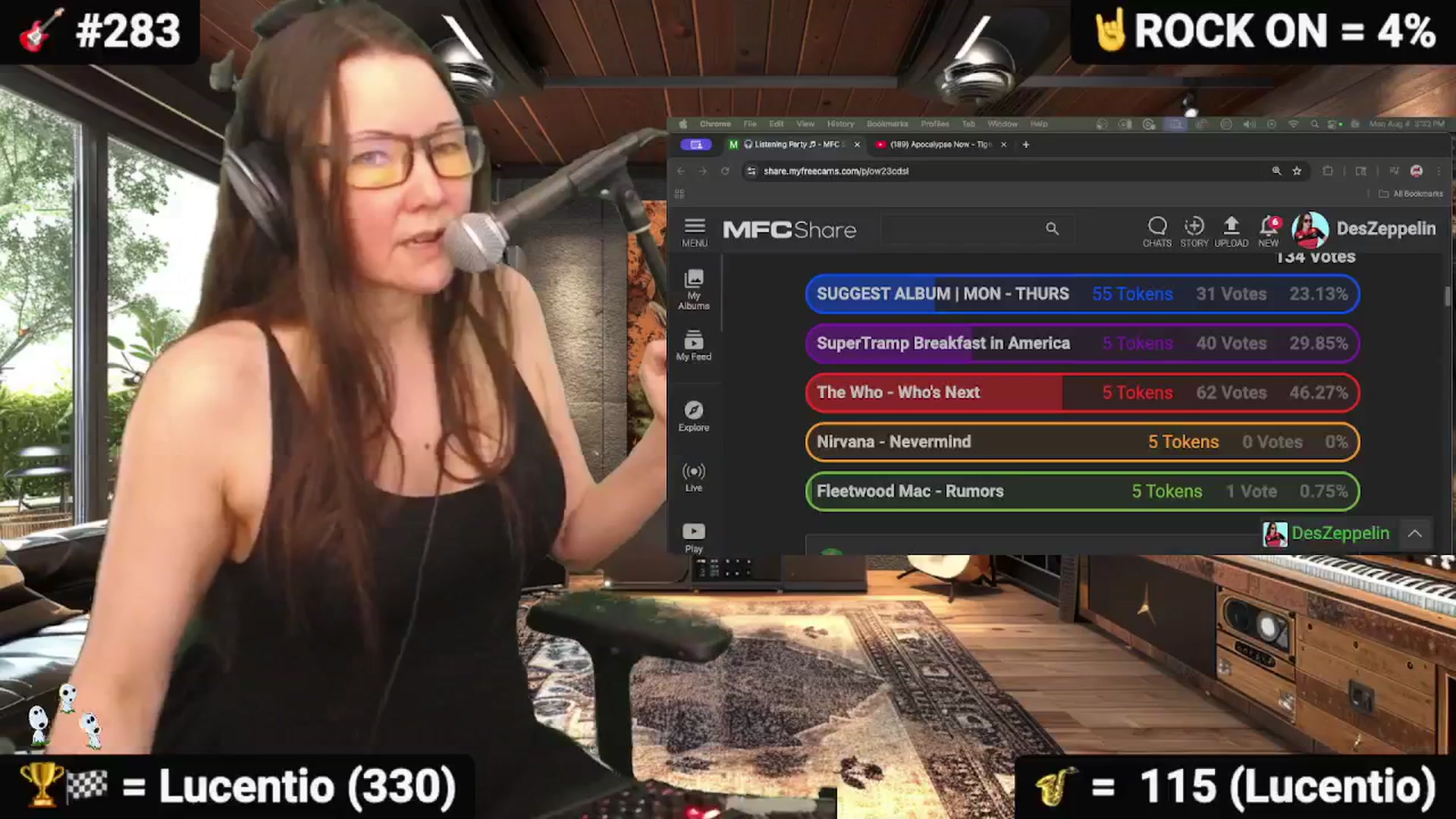 Gallery image thumbnail from DesZeppelin's myfreecams stream on, 08/05/2025, 24:37 image 9 of 20