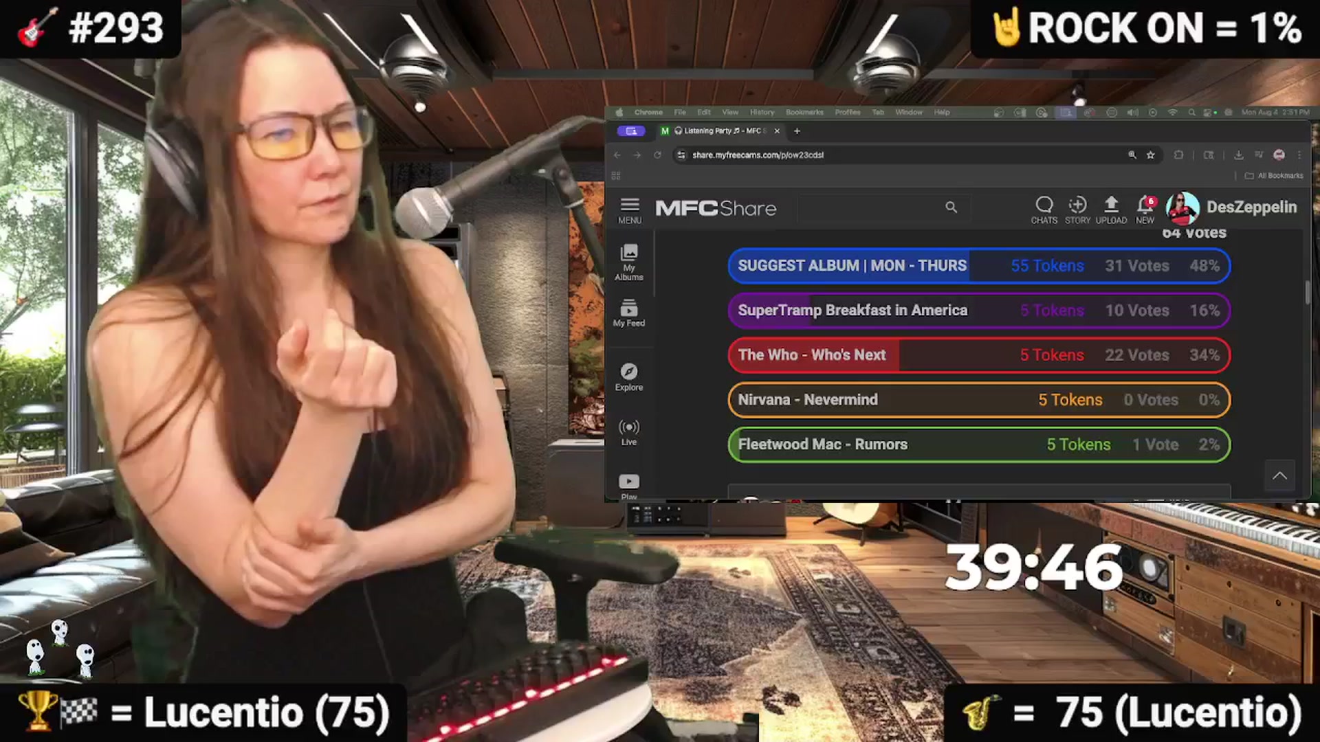 Gallery image thumbnail from DesZeppelin's myfreecams stream on, 08/05/2025, 24:37 image 5 of 20