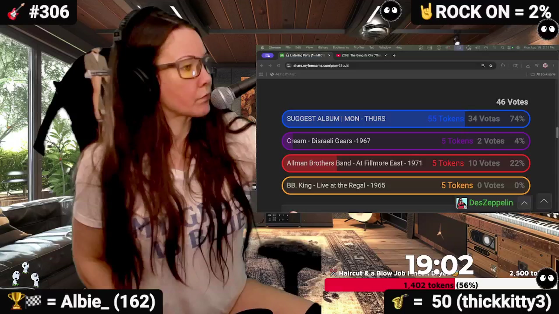Gallery image thumbnail from DesZeppelin's myfreecams stream on, 08/19/2025, 24:05 image 9 of 20