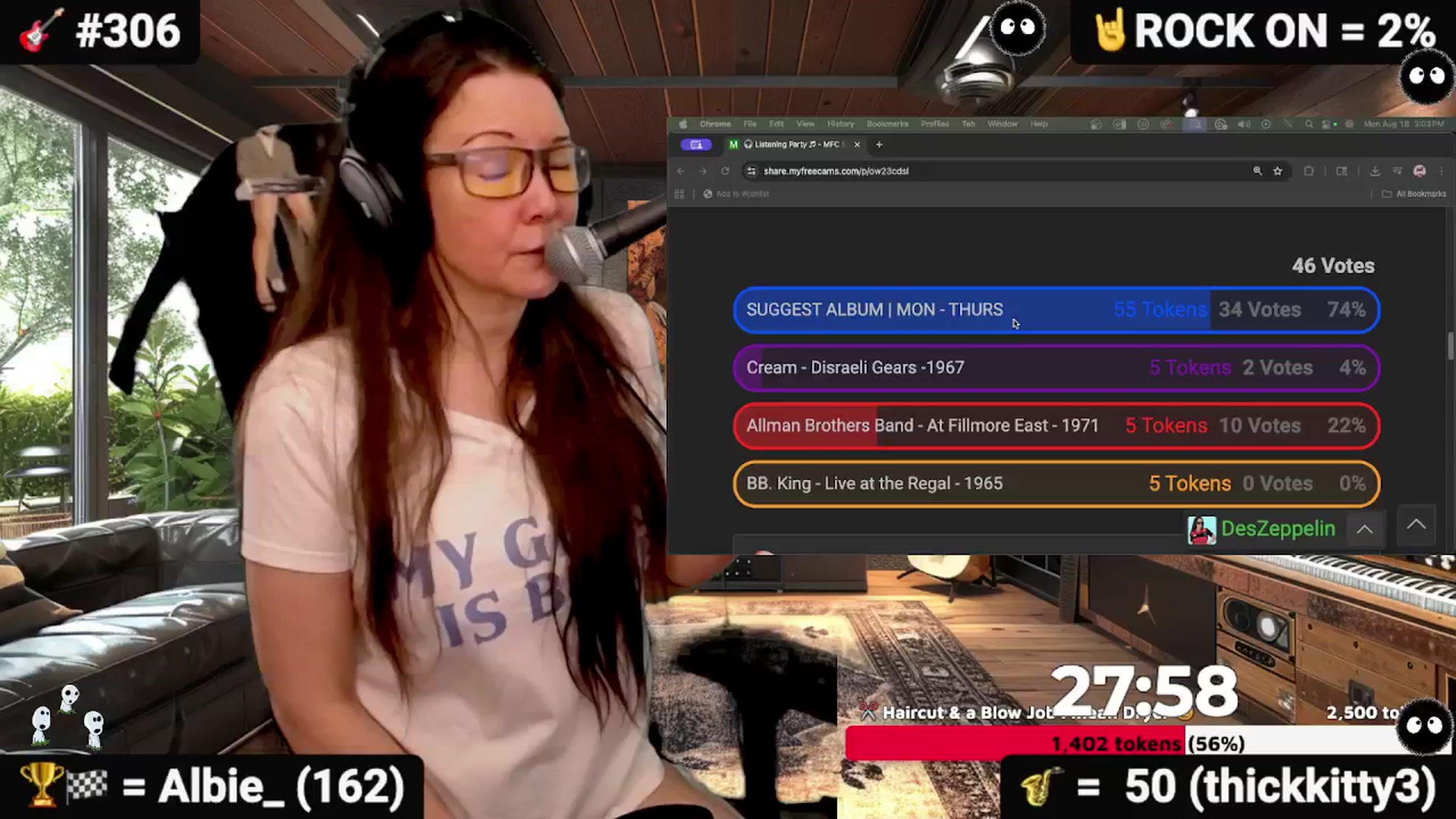 Gallery image thumbnail from DesZeppelin's myfreecams stream on, 08/19/2025, 24:05 image 8 of 20
