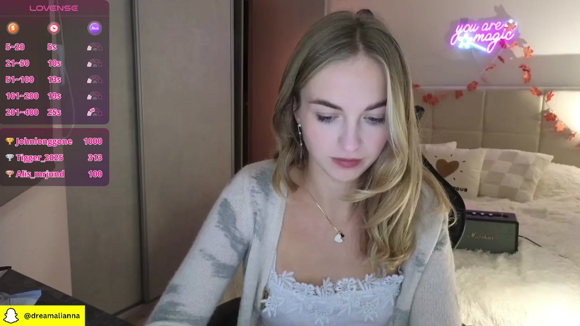 Gallery image thumbnail from DreamAlianna's myfreecams stream on, 11/23/2025, 24:48 image 1 of 20
