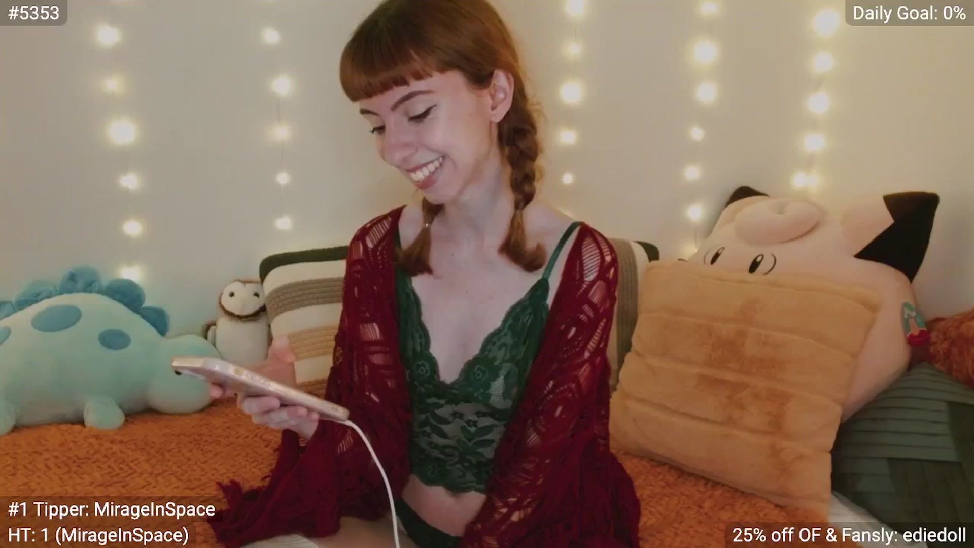 Gallery image thumbnail from EdieDoll's myfreecams stream on, 12/03/2024, 04:20 image 1 of 20