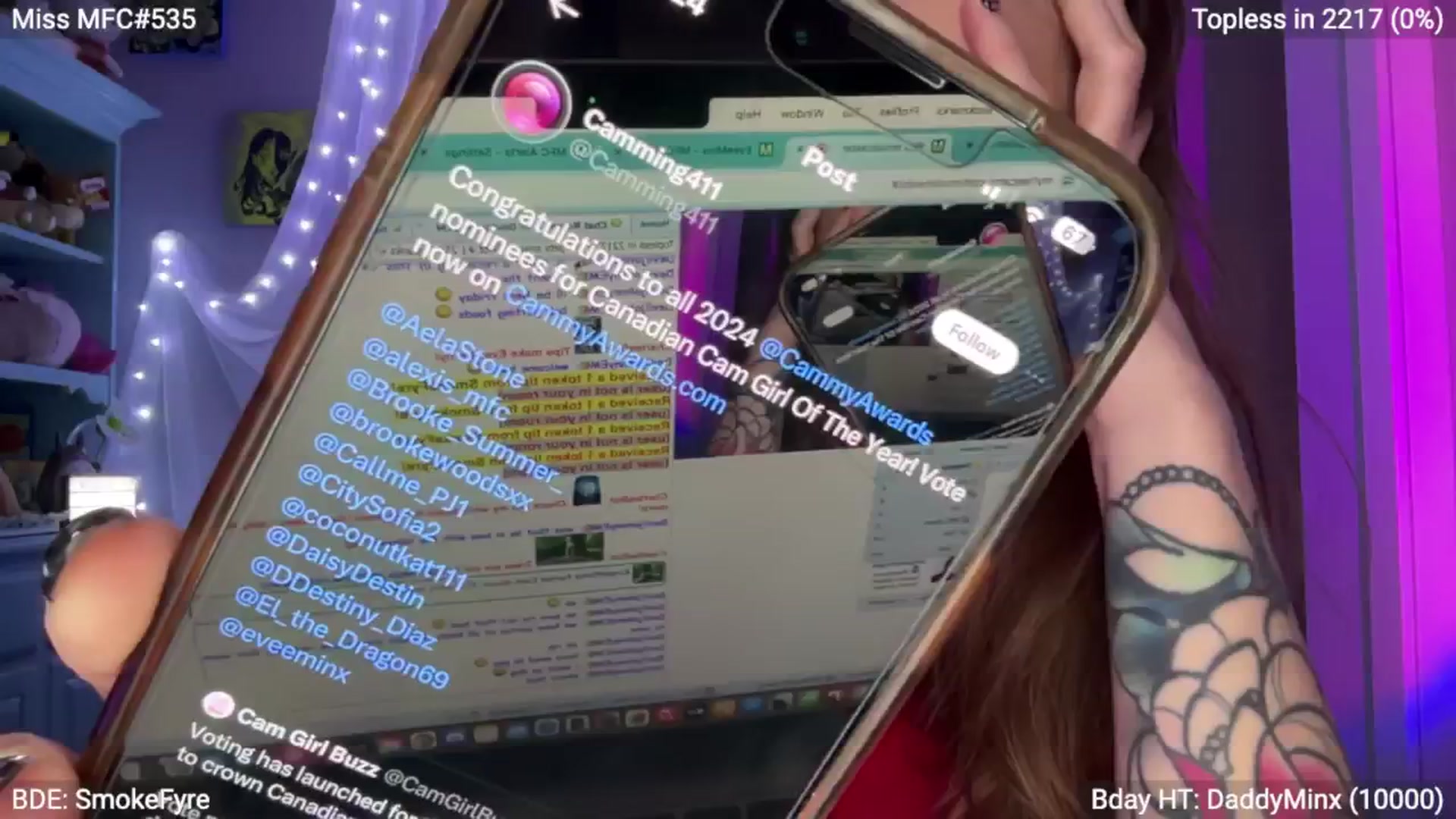 Gallery image thumbnail from EveeMinx's myfreecams stream on, 06/24/2024, 07:32 image 17 of 20
