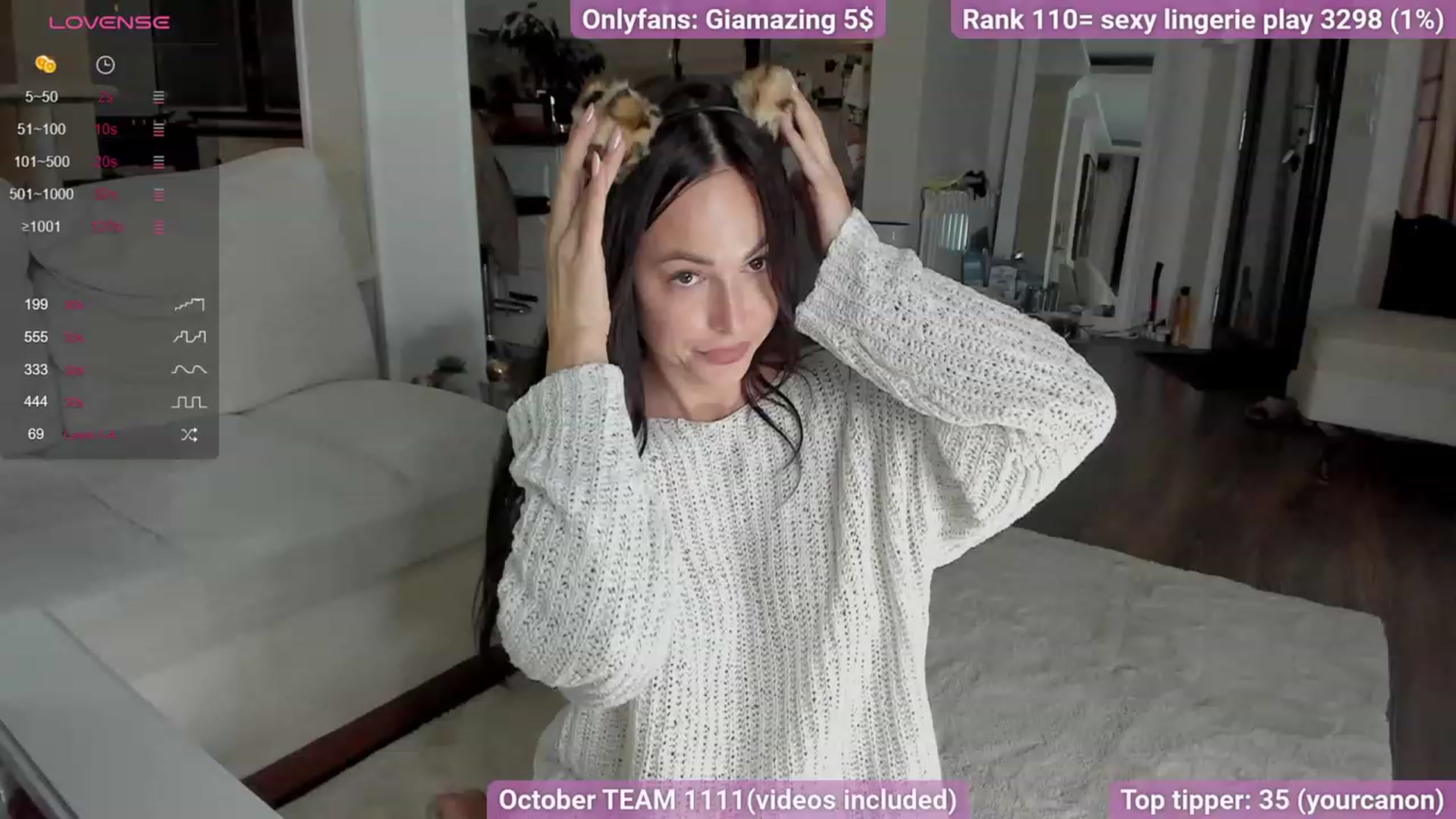Gallery image thumbnail from GiaMazing's myfreecams stream on, 10/05/2023, 20:58 image 1 of 20