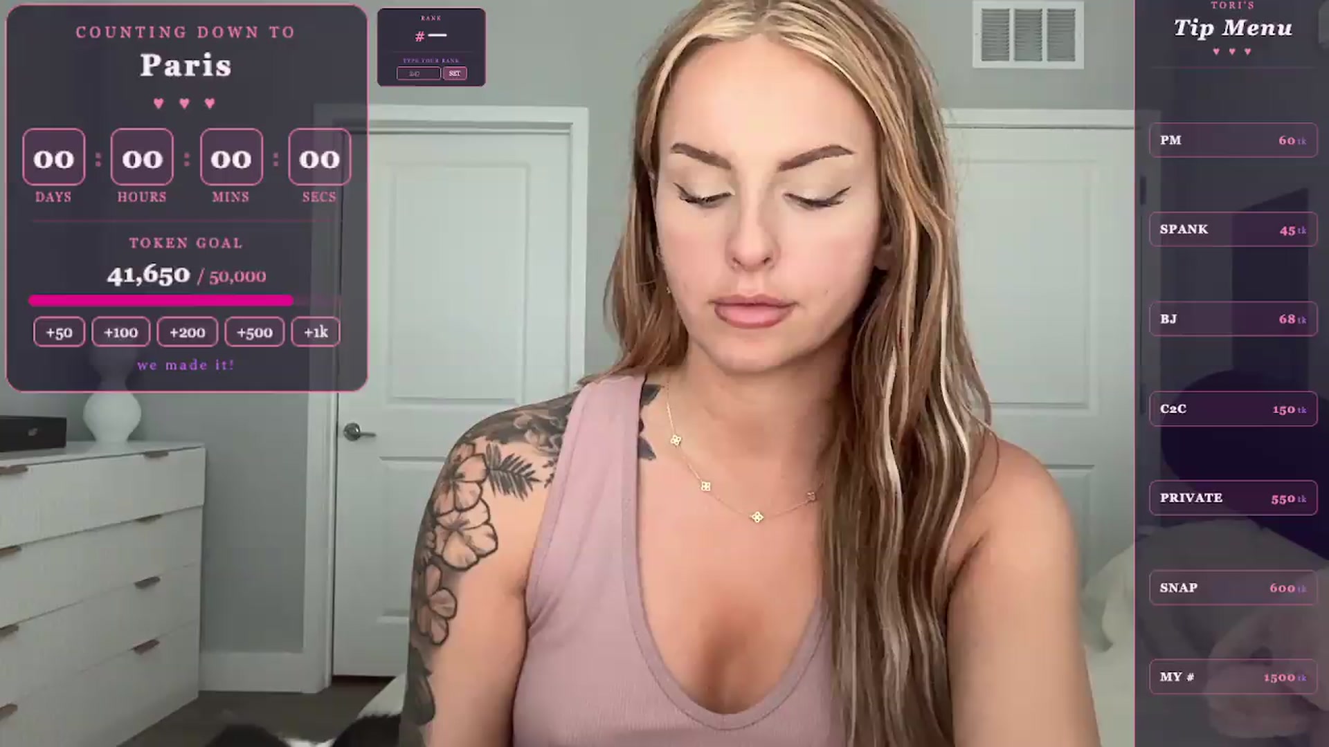 Gallery image thumbnail from GoddessTatiRae's myfreecams stream on, 05/25/2026, 21:01 image 1 of 20