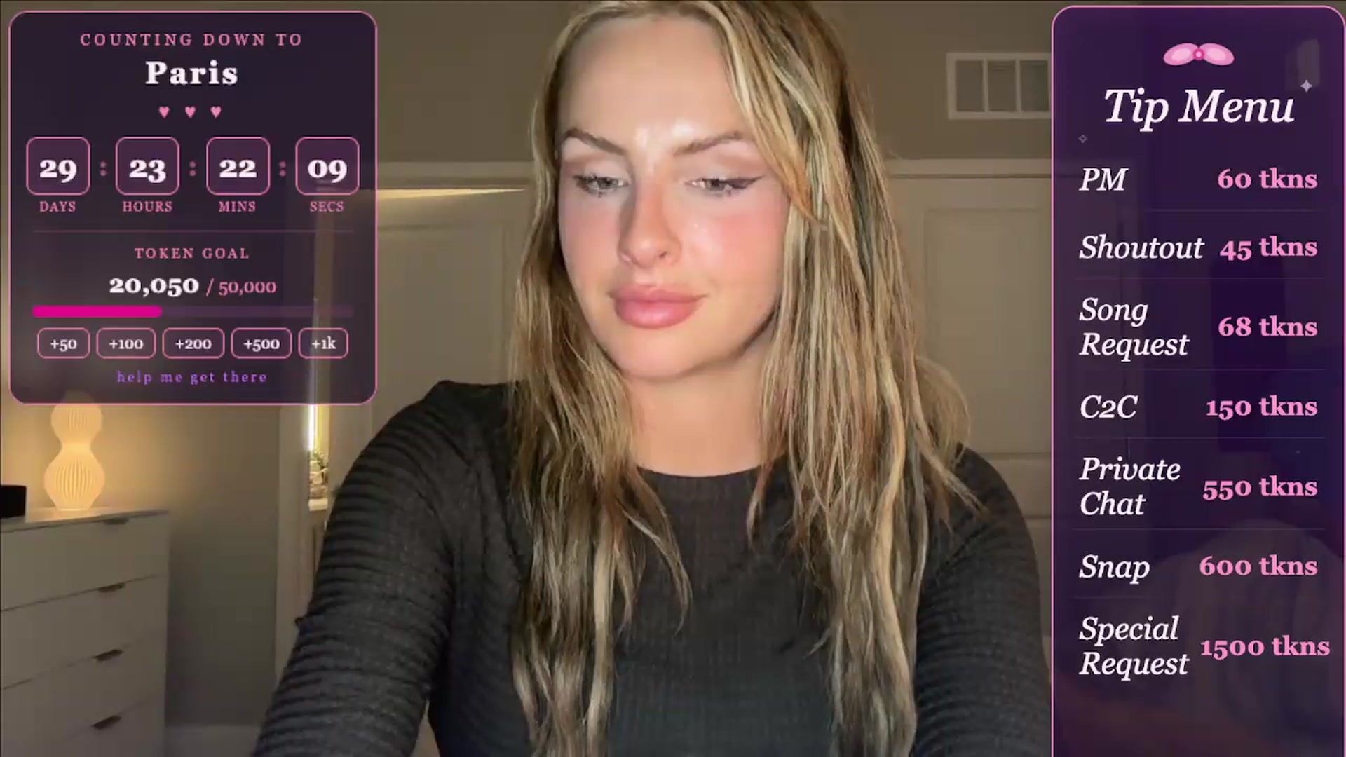 Gallery image thumbnail from GodessTatiRae's myfreecams stream on, 04/25/2026, 04:49 image 6 of 20