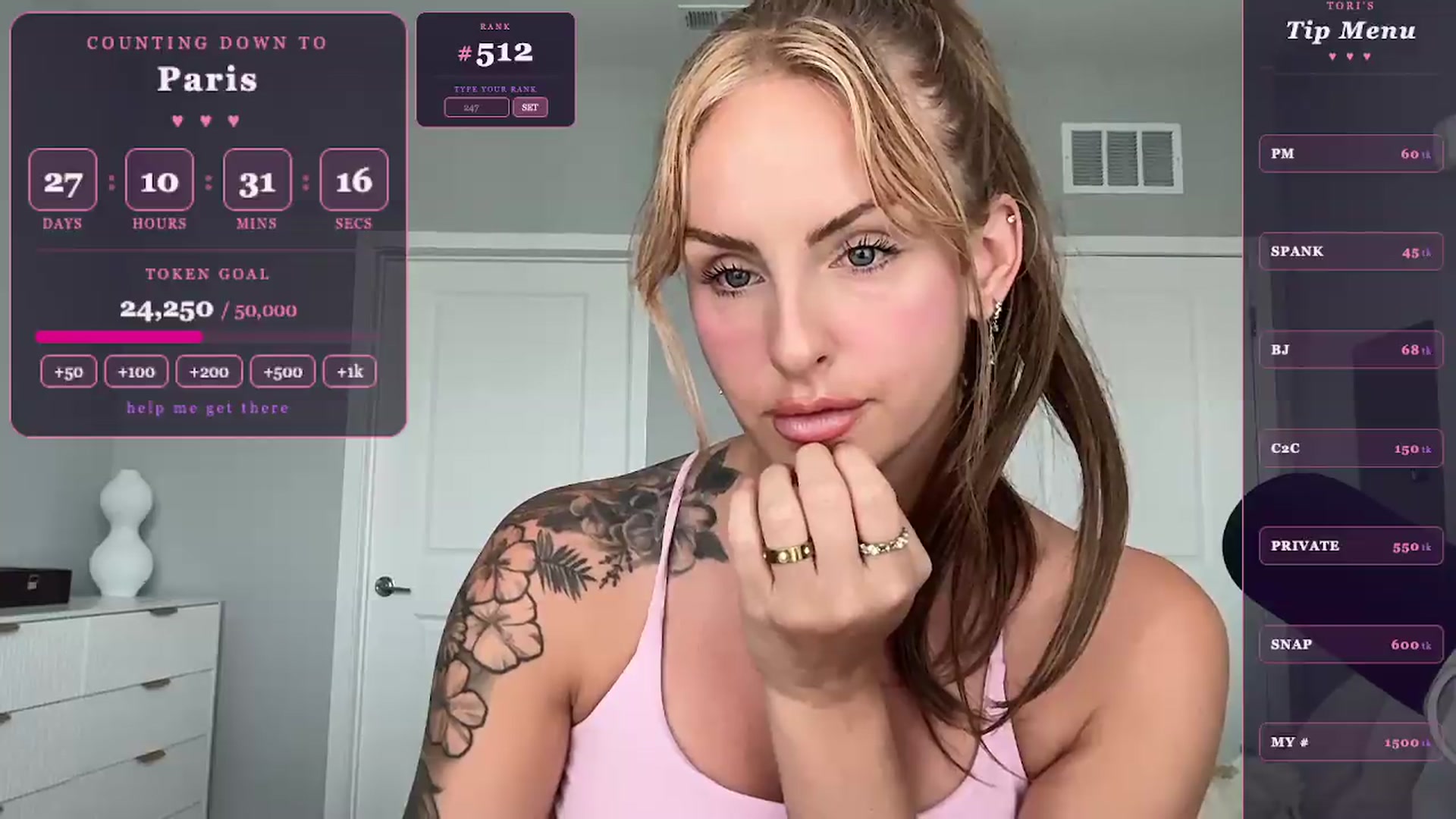 Gallery image thumbnail from GodessTatiRae's myfreecams stream on, 04/27/2026, 18:22 image 9 of 20