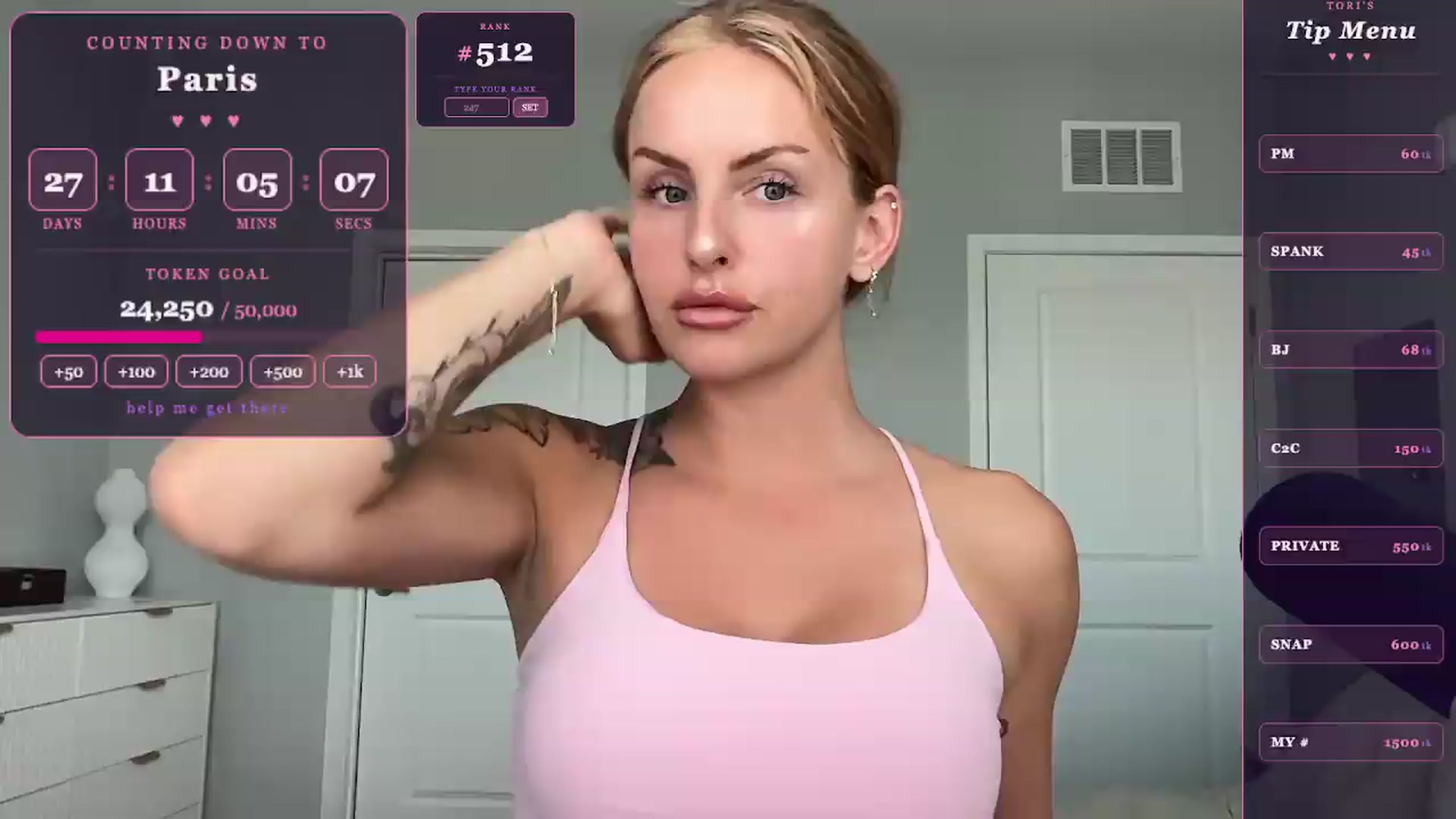 Gallery image thumbnail from GodessTatiRae's myfreecams stream on, 04/27/2026, 18:22 image 1 of 20