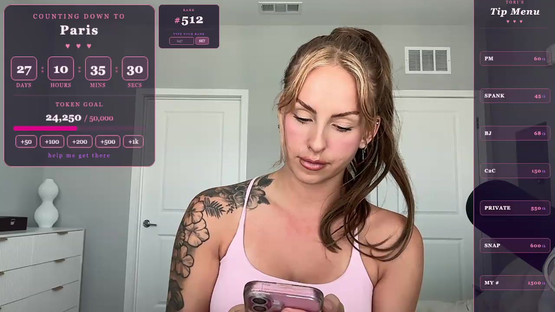 Gallery image thumbnail from GodessTatiRae's myfreecams stream on, 04/27/2026, 18:22 image 8 of 20