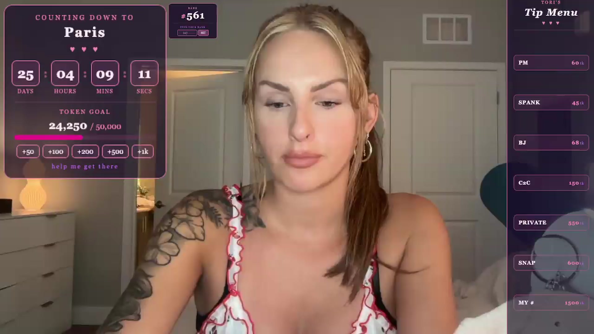 Gallery image thumbnail from GodessTatiRae's myfreecams stream on, 04/30/2026, 24:03 image 3 of 20