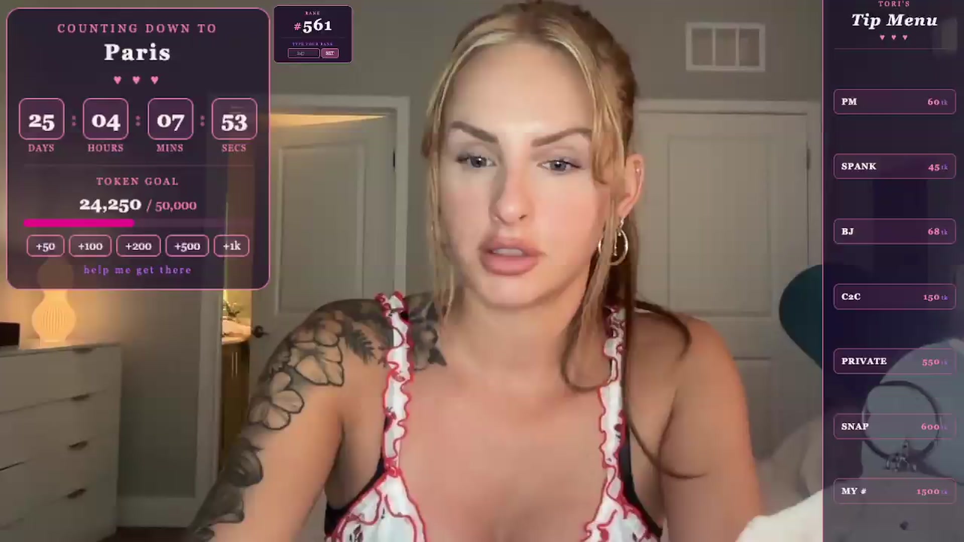 Gallery image thumbnail from GodessTatiRae's myfreecams stream on, 04/30/2026, 24:03 image 5 of 20