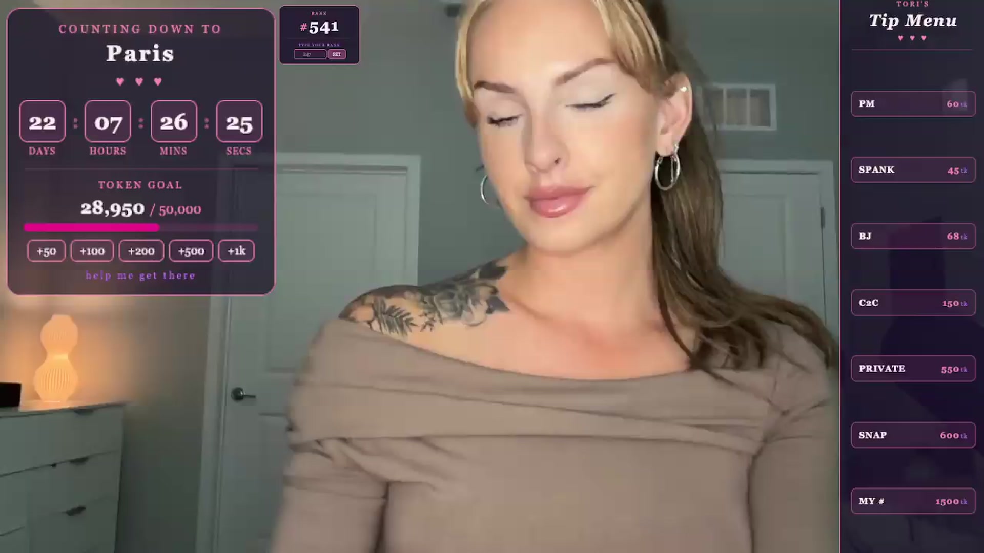 Gallery image thumbnail from GodessTatiRae's myfreecams stream on, 05/02/2026, 21:53 image 1 of 20