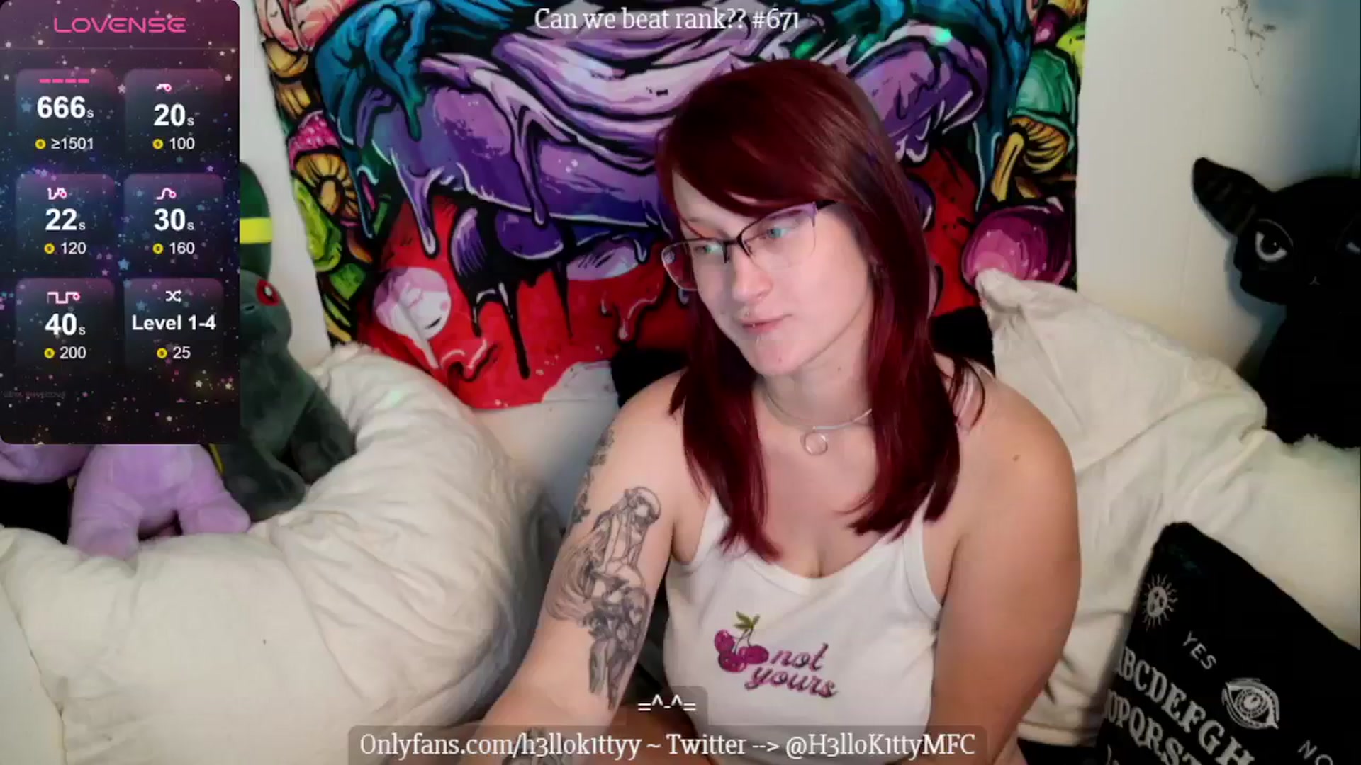 Gallery image thumbnail from H3llok1tty's myfreecams stream on, 07/08/2024, 11:44 image 17 of 20