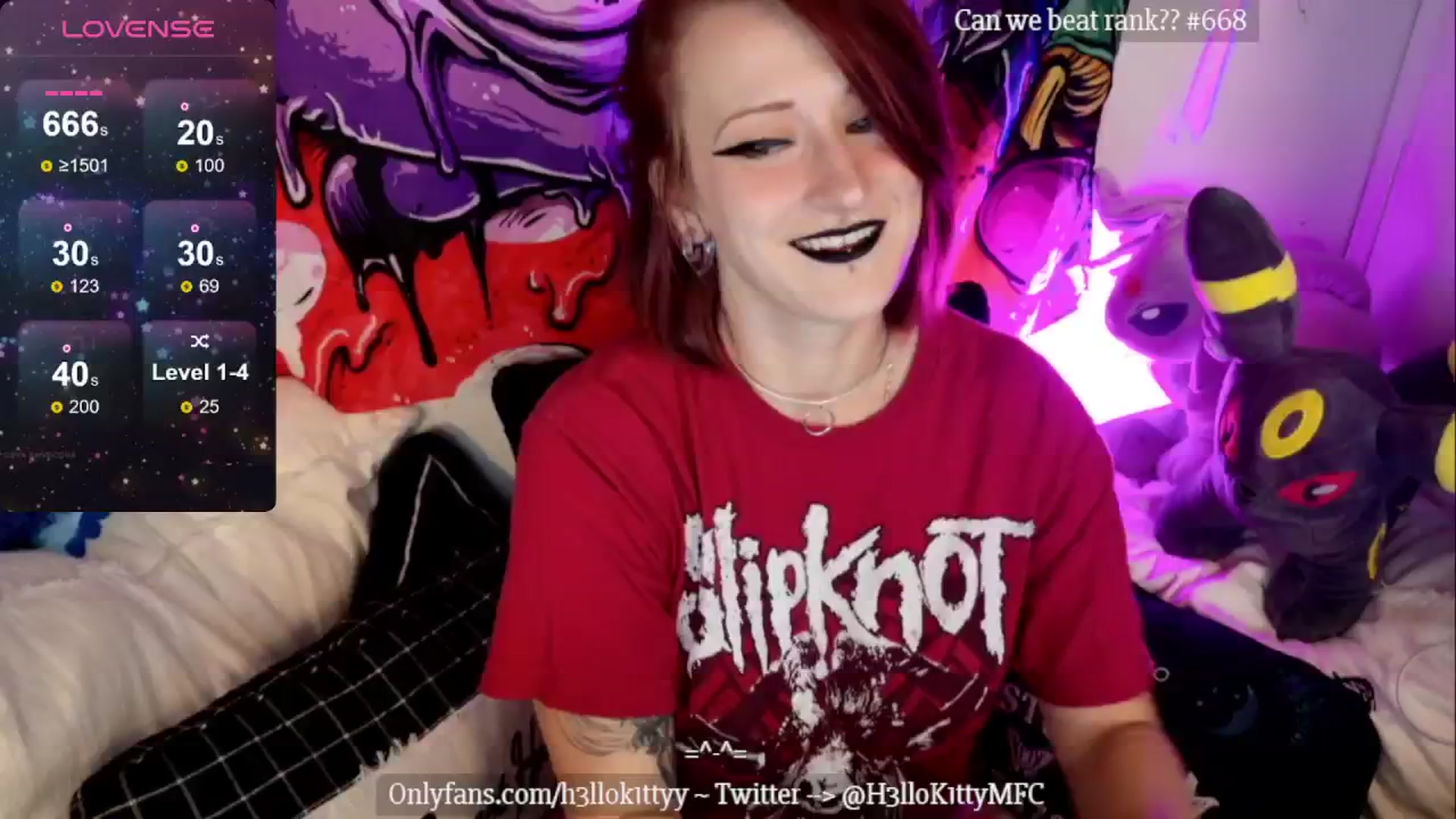 Gallery image thumbnail from H3llok1tty's myfreecams stream on, 08/28/2024, 11:41 image 1 of 20