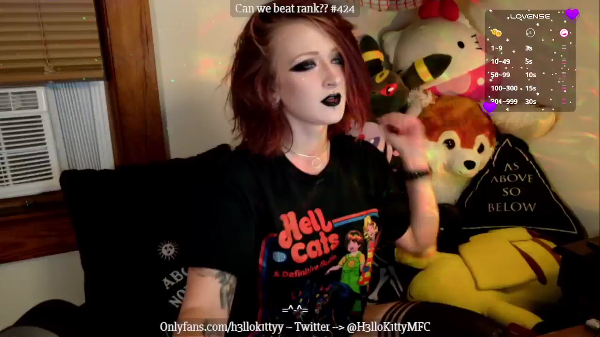 Gallery image thumbnail from H3llok1tty's myfreecams stream on, 10/03/2024, 12:00 image 1 of 20