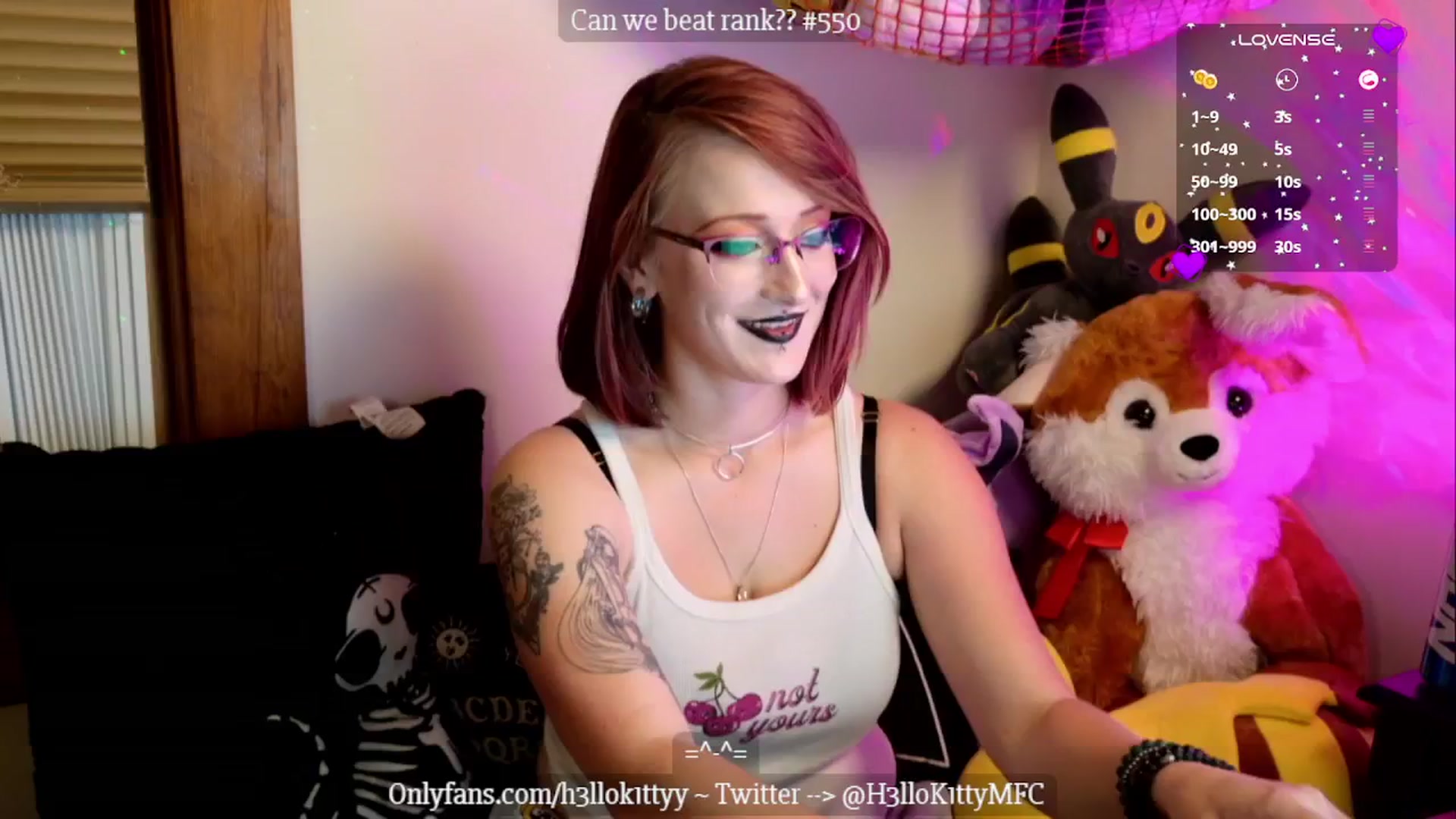 Gallery image thumbnail from H3llok1tty's myfreecams stream on, 10/08/2024, 08:49 image 1 of 20