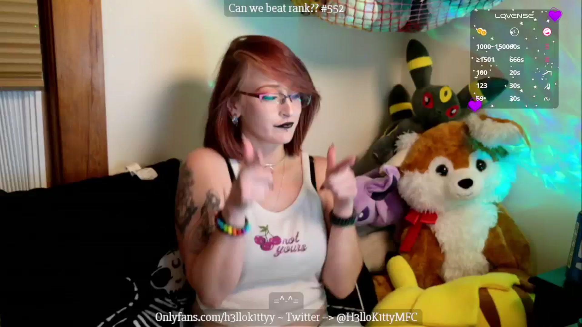 Gallery image thumbnail from H3llok1tty's myfreecams stream on, 10/08/2024, 08:49 image 5 of 20