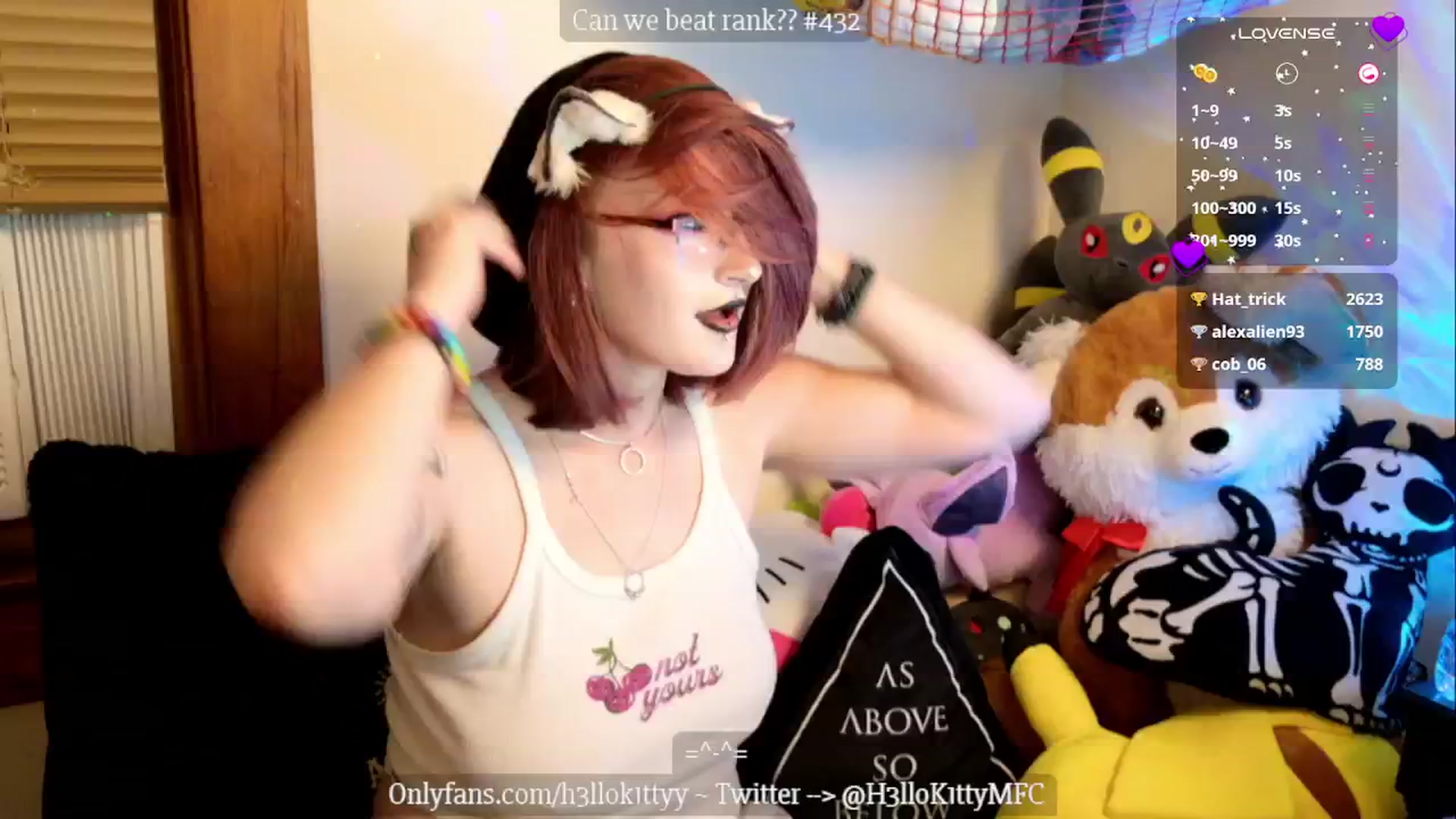 Gallery image thumbnail from H3llok1tty's myfreecams stream on, 10/08/2024, 10:20 image 5 of 20