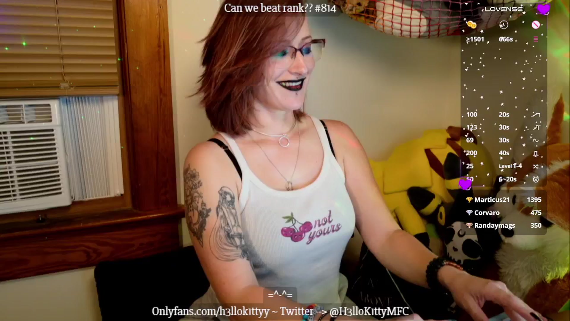 Gallery image thumbnail from H3llok1tty's myfreecams stream on, 10/22/2024, 08:16 image 13 of 20