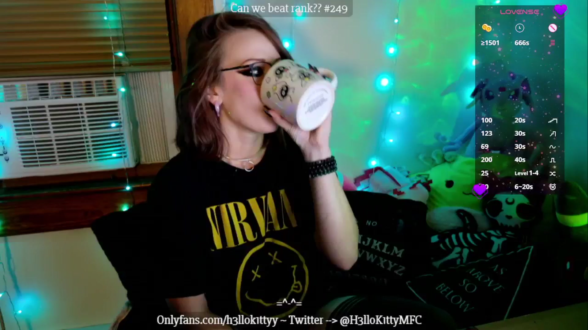 Gallery image thumbnail from H3llok1tty's myfreecams stream on, 11/04/2024, 08:46 image 1 of 20