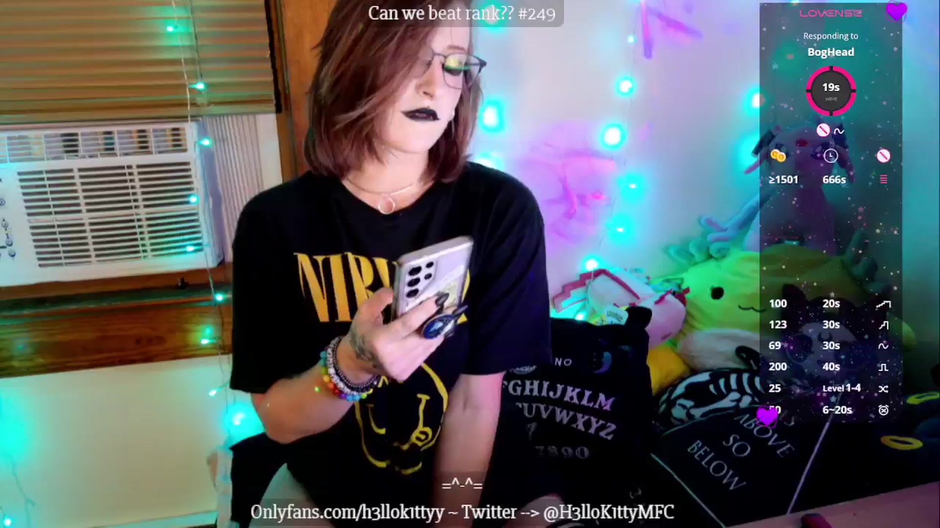 Gallery image thumbnail from H3llok1tty's myfreecams stream on, 11/04/2024, 08:46 image 16 of 20