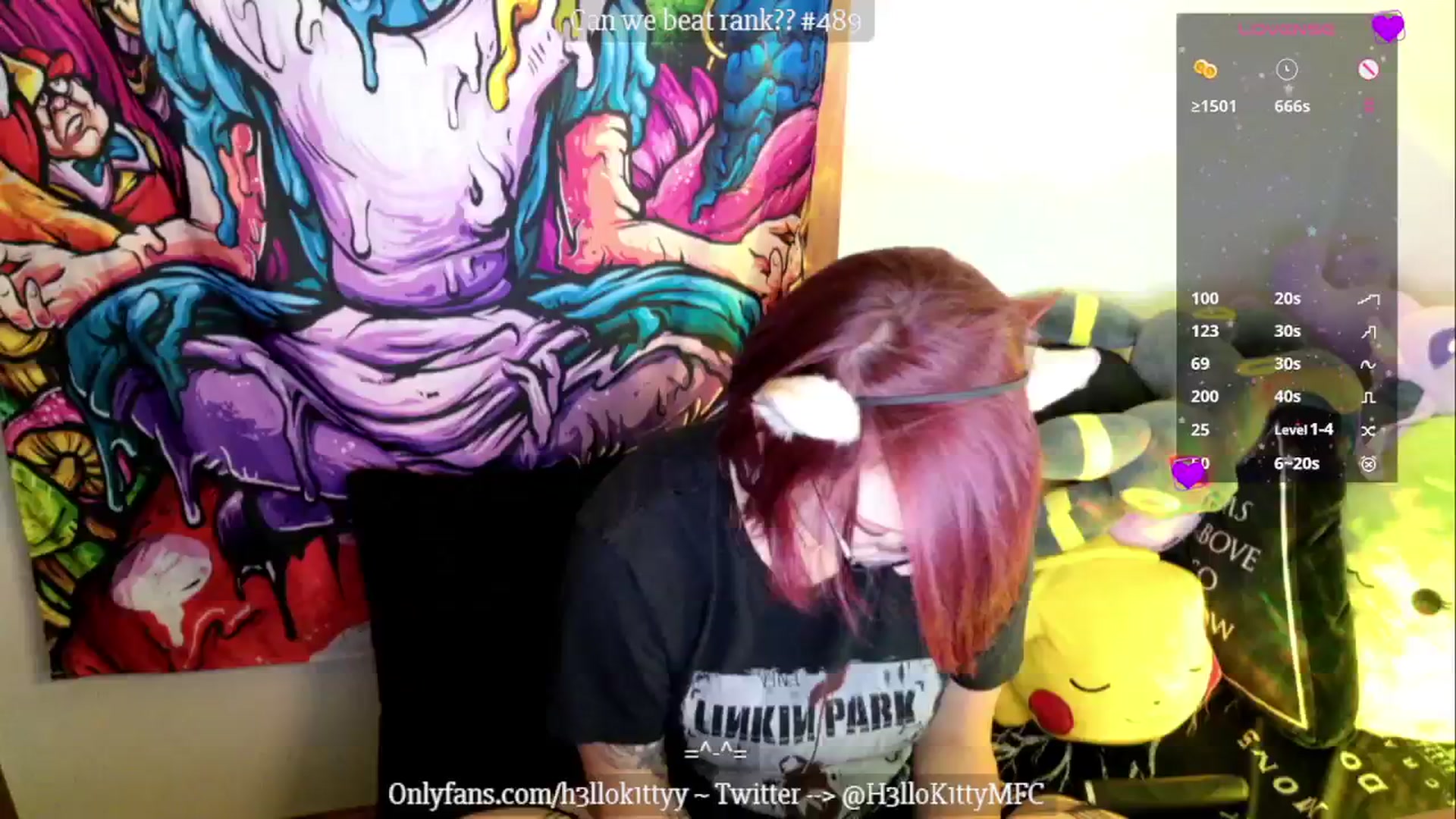 Gallery image thumbnail from H3llok1tty's myfreecams stream on, 11/22/2024, 11:06 image 12 of 20