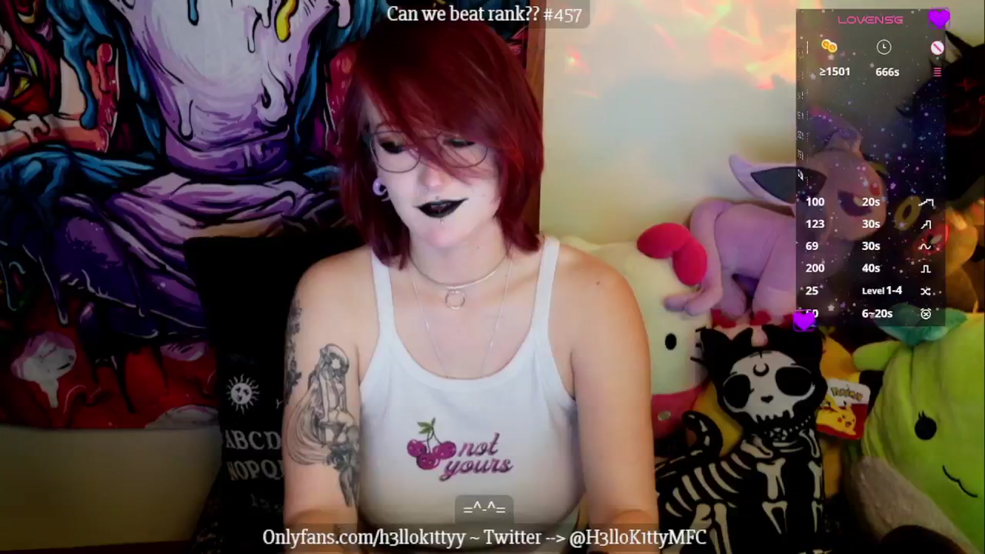 Gallery image thumbnail from H3llok1tty's myfreecams stream on, 11/25/2024, 10:59 image 12 of 20
