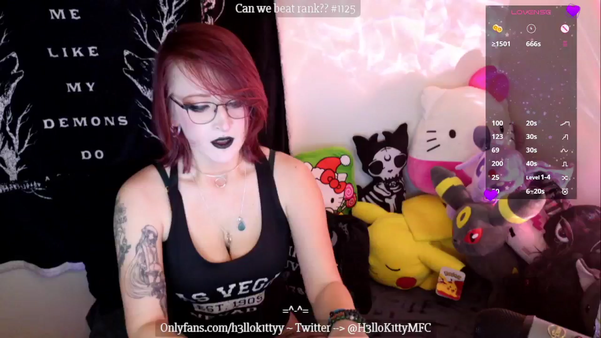 Gallery image thumbnail from H3llok1tty's myfreecams stream on, 12/11/2024, 21:46 image 2 of 20