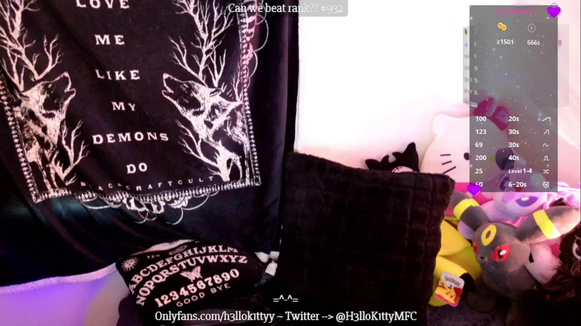 Gallery image thumbnail from H3llok1tty's myfreecams stream on, 12/12/2024, 20:50 image 20 of 20
