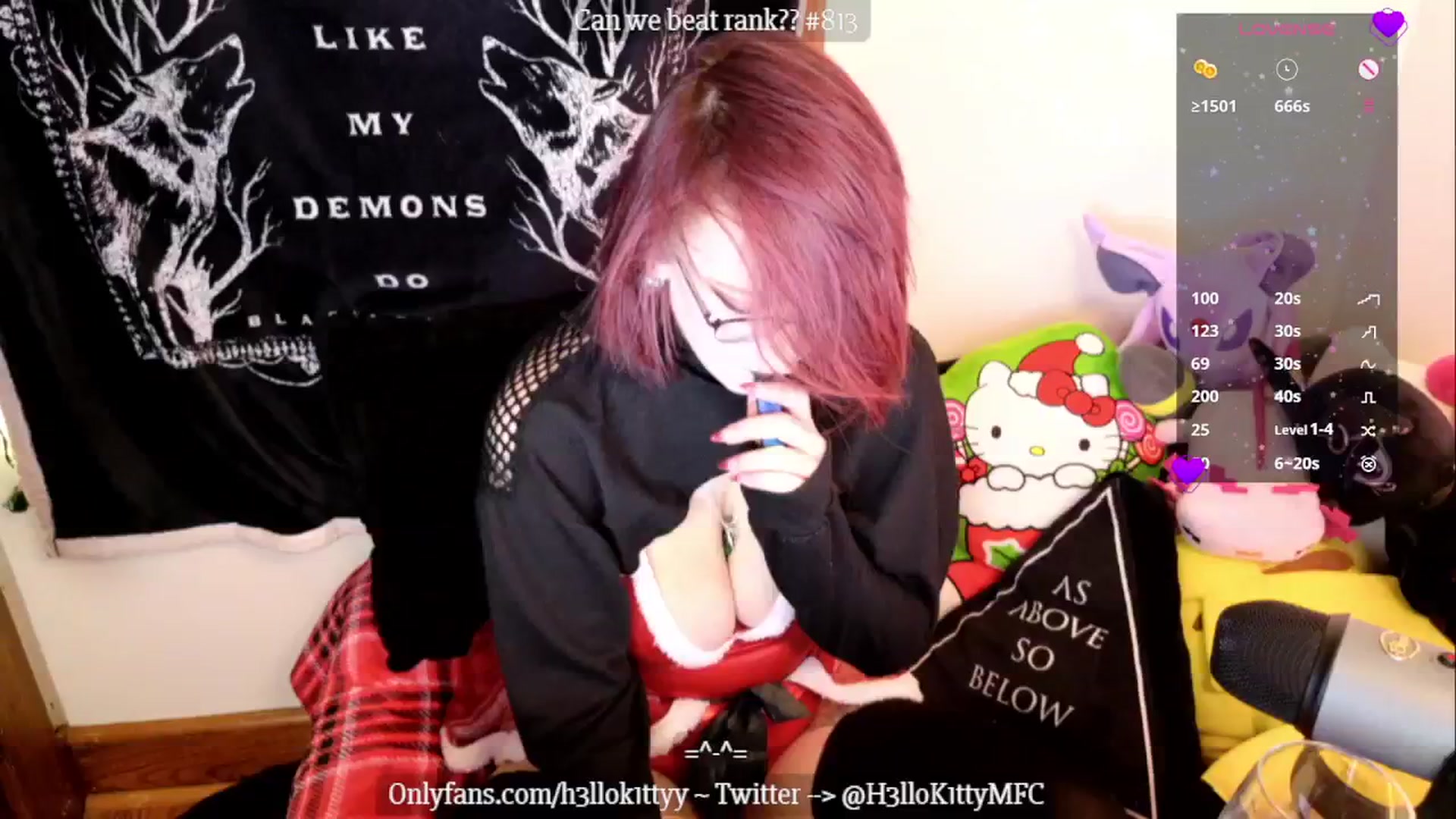 Gallery image thumbnail from H3llok1tty's myfreecams stream on, 12/21/2024, 09:51 image 16 of 20