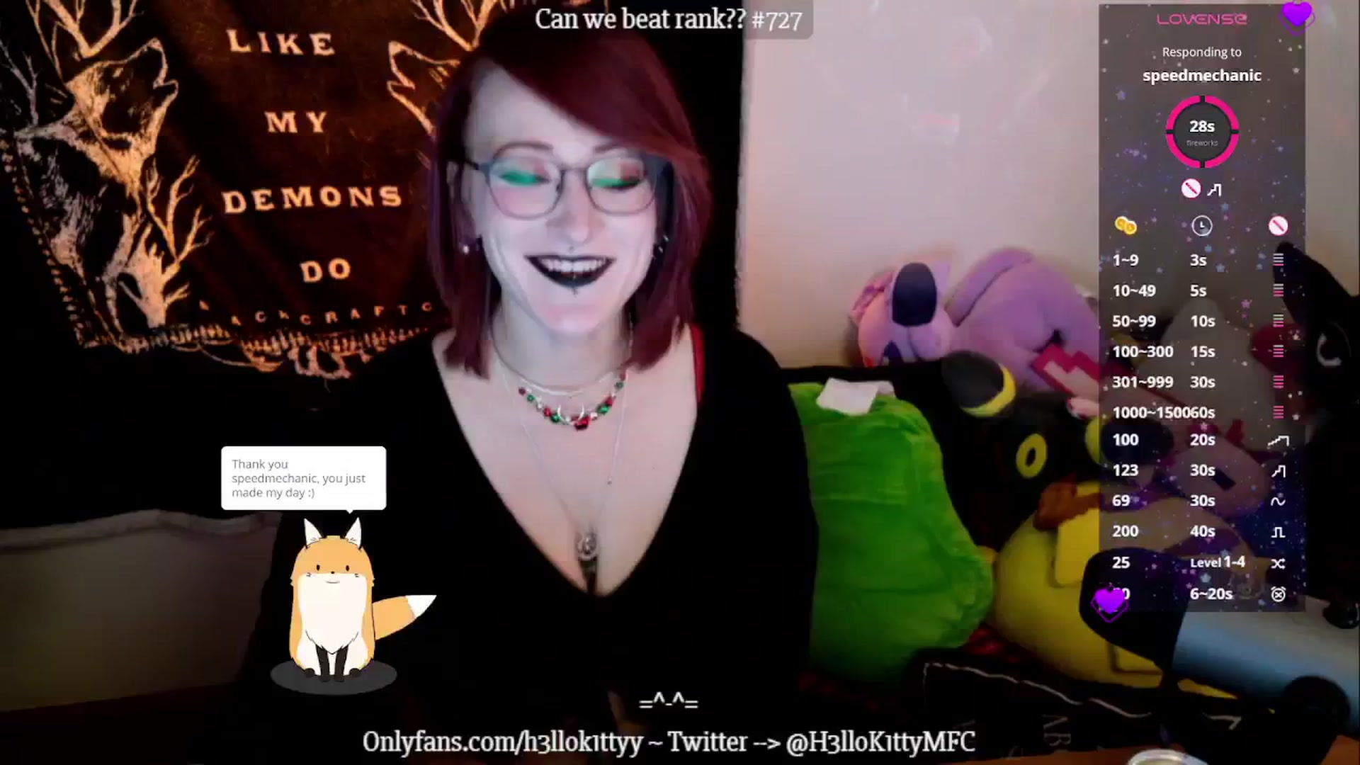 Gallery image thumbnail from H3llok1tty's myfreecams stream on, 12/21/2024, 13:36 image 20 of 20