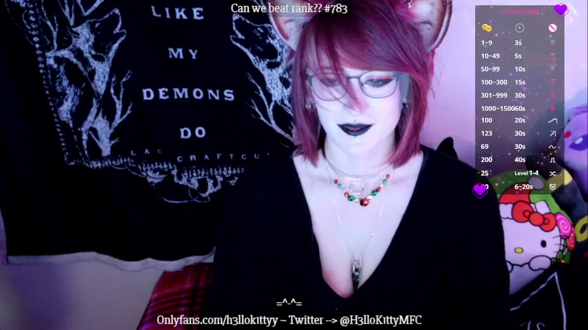 Gallery image thumbnail from H3llok1tty's myfreecams stream on, 12/21/2024, 13:36 image 2 of 20