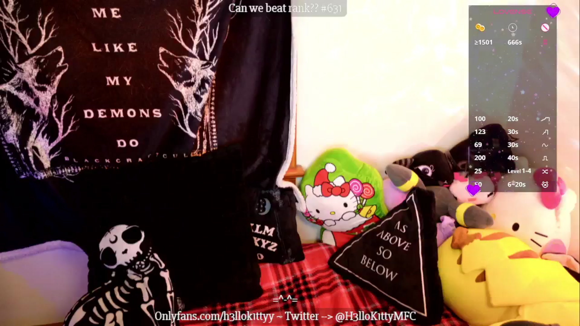 Gallery image thumbnail from H3llok1tty's myfreecams stream on, 12/22/2024, 14:19 image 1 of 20