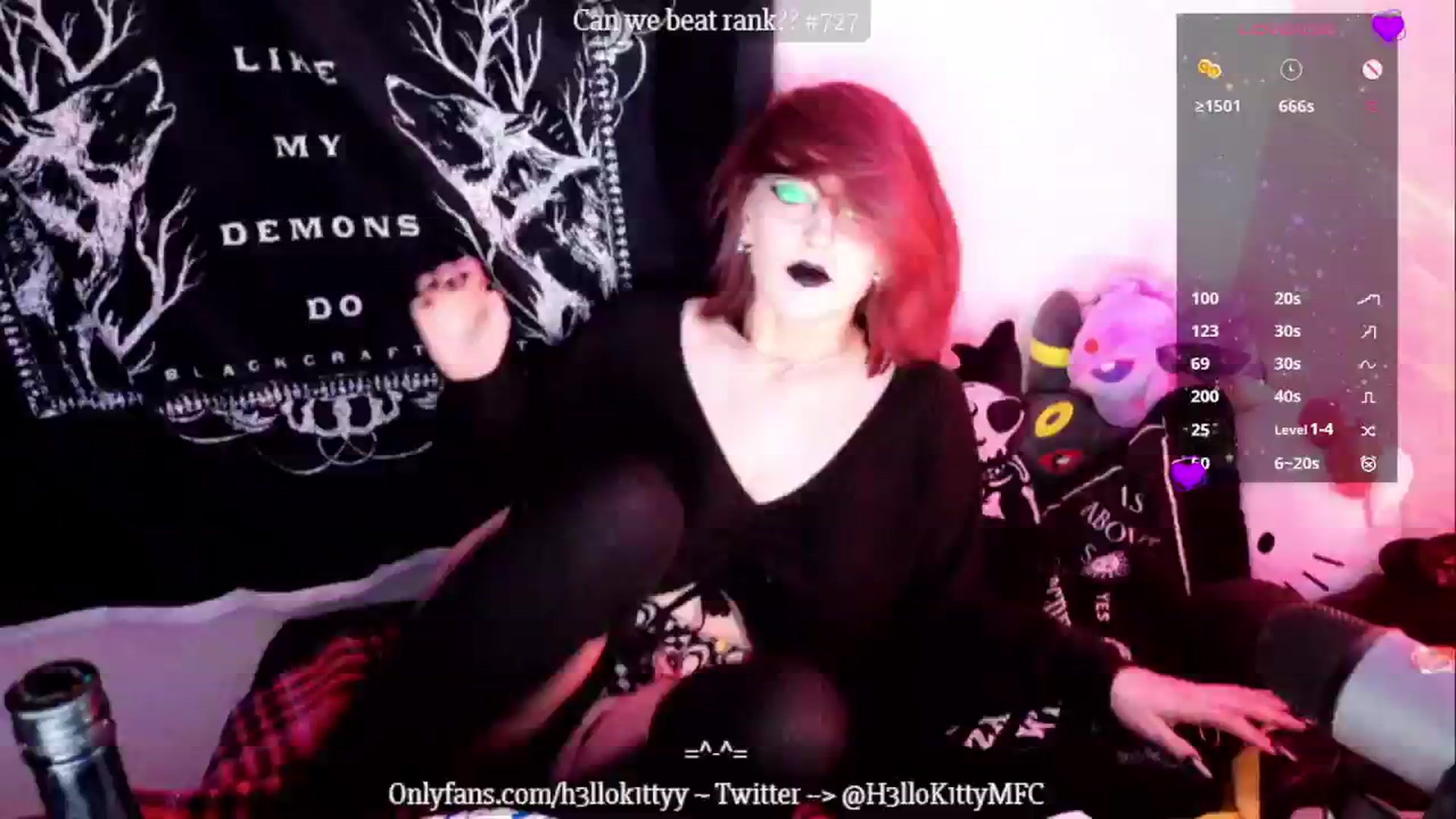 Gallery image thumbnail from H3llok1tty's myfreecams stream on, 12/29/2024, 14:16 image 9 of 20