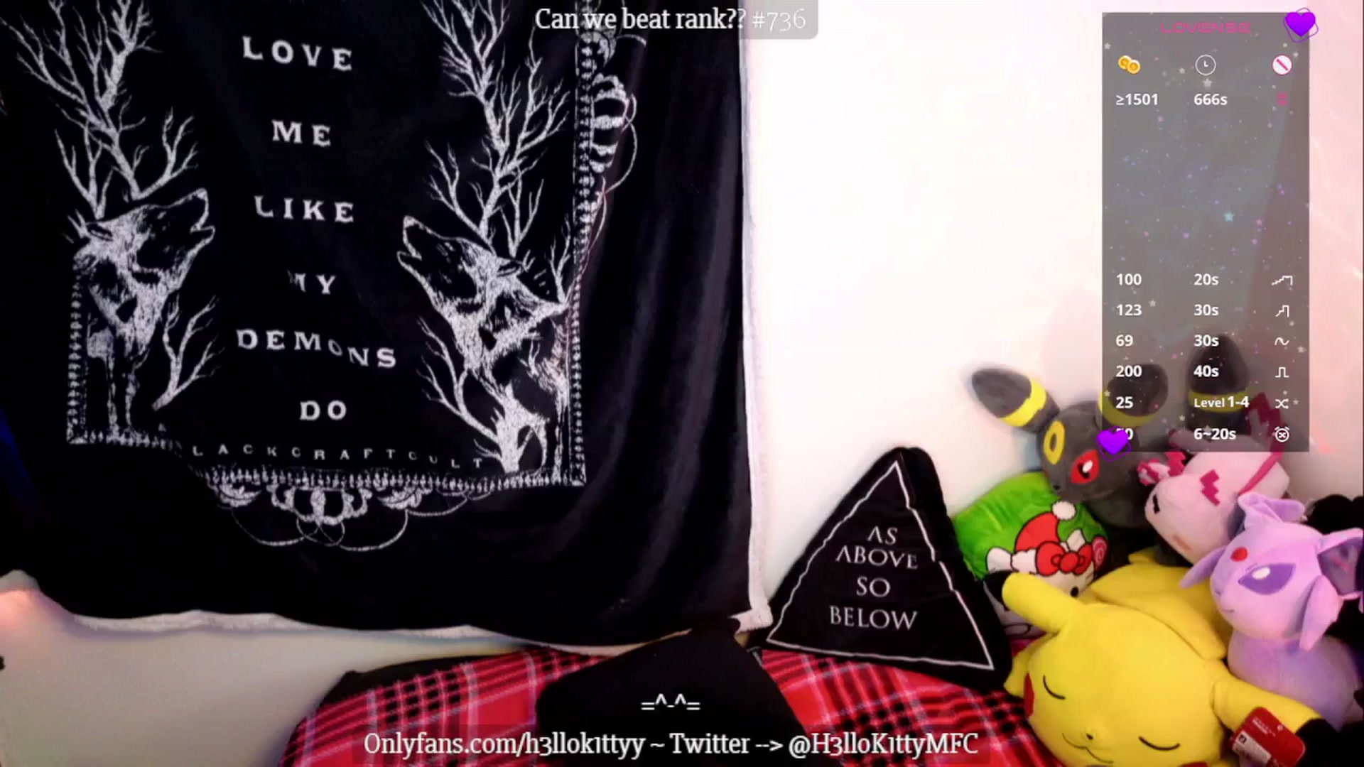 Gallery image thumbnail from H3llok1tty's myfreecams stream on, 01/03/2025, 11:53 image 1 of 20