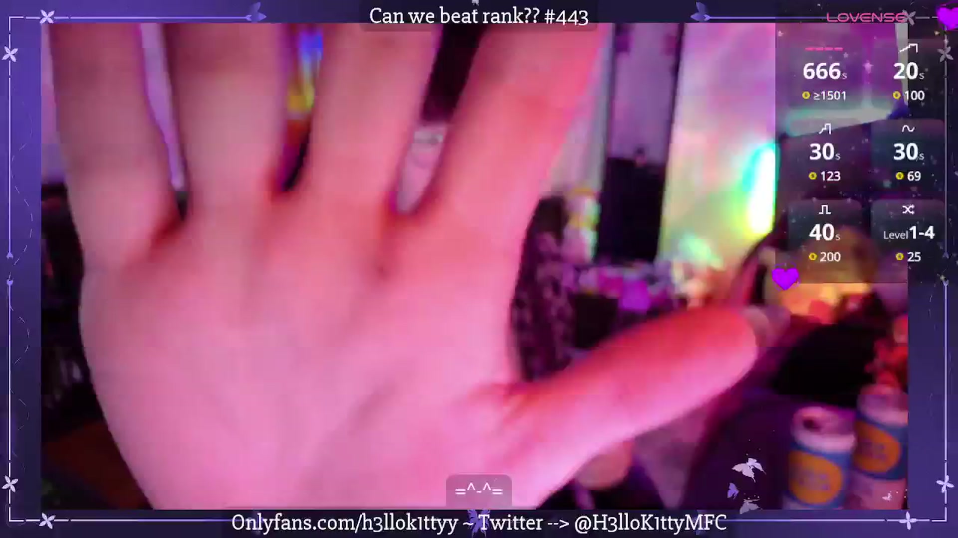 Gallery image thumbnail from H3llok1tty's myfreecams stream on, 05/03/2025, 14:24 image 1 of 20
