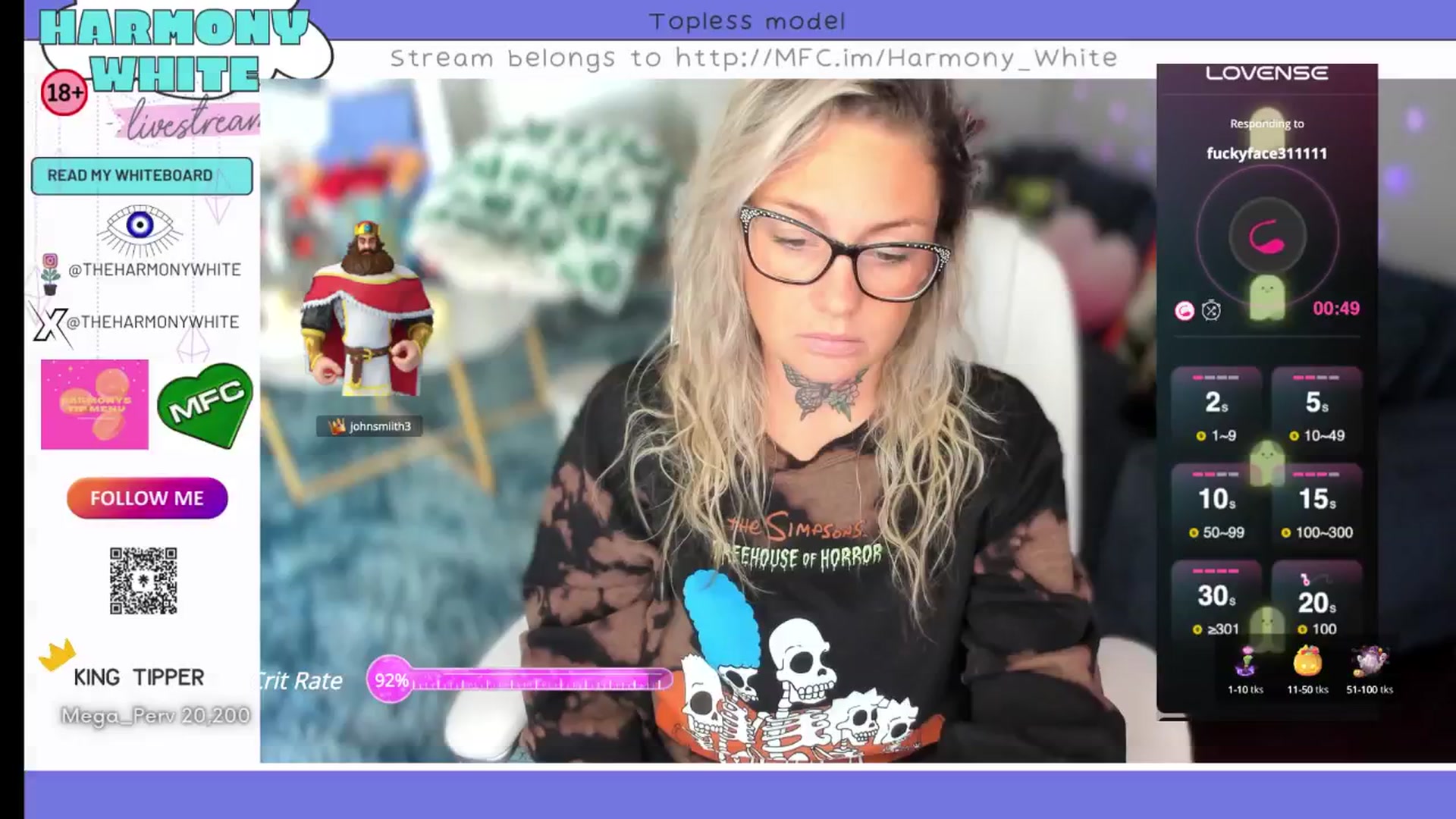 Gallery image thumbnail from Harmony_White's myfreecams stream on, 10/22/2024, 14:43 image 16 of 20