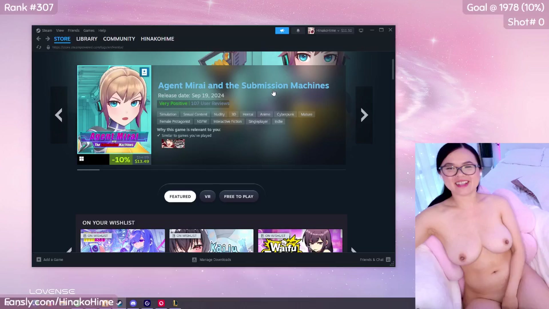 Gallery image thumbnail from HinakoHime's myfreecams stream on, 10/01/2024, 07:08 image 16 of 20