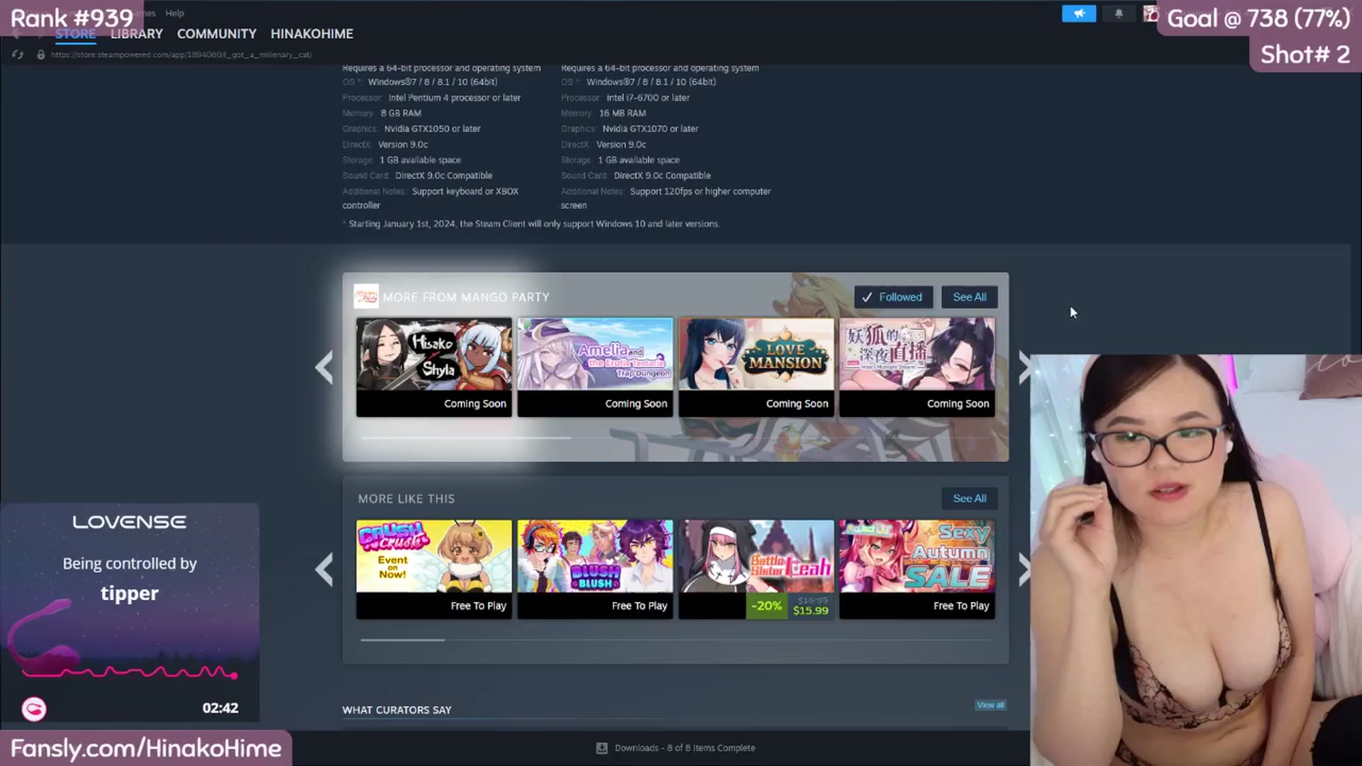 Gallery image thumbnail from HinakoHime's myfreecams stream on, 11/30/2024, 05:05 image 9 of 20
